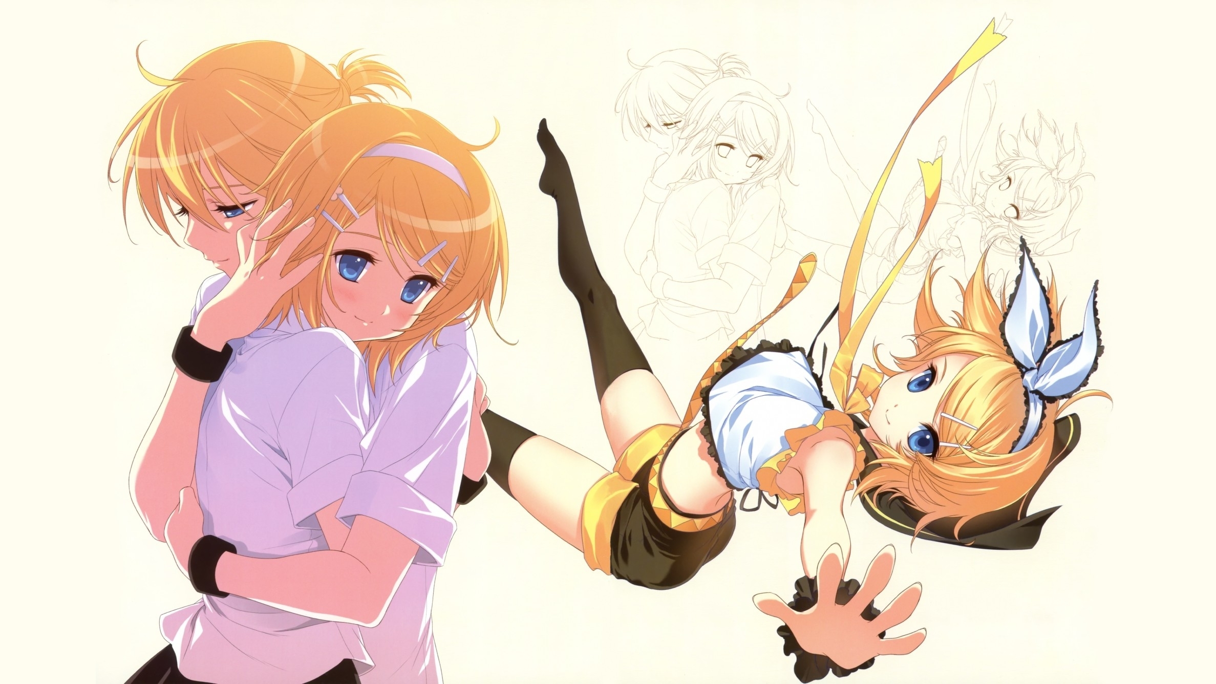 Vocaloid Falling Down Kagamine Rin Kagamine Len Wallpaper - Len , HD Wallpaper & Backgrounds