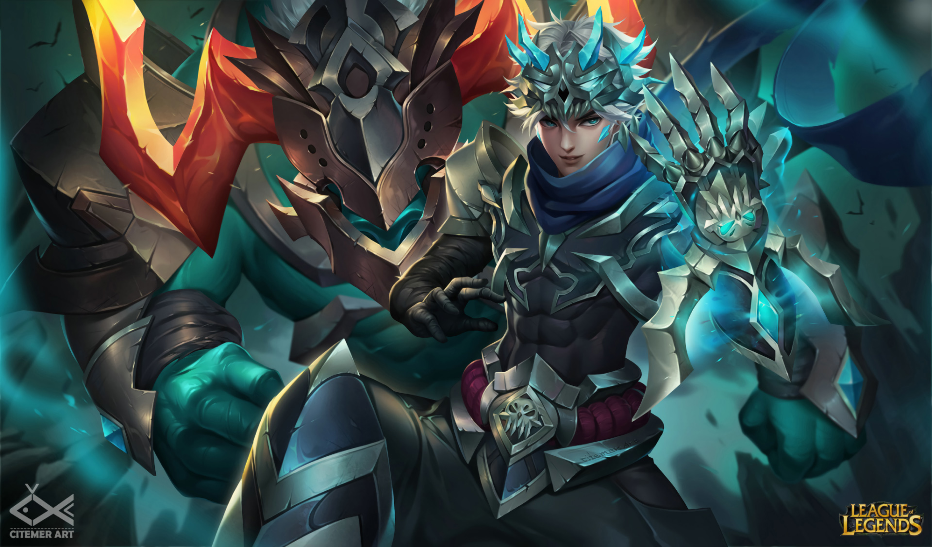Hell Walker Ezreal And Alistar By Citemer Hd Wallpaper - Hell Walker Ezreal , HD Wallpaper & Backgrounds