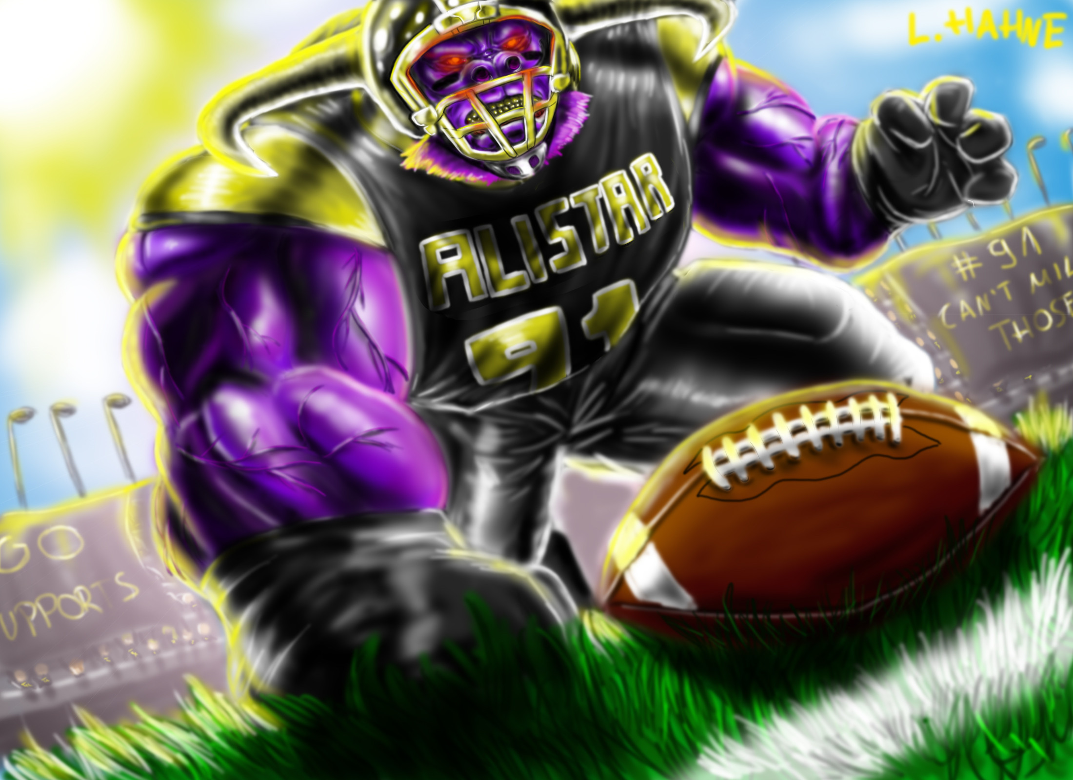 Defensive Lineman Alistar By Jimtheslim222 - Kick American Football , HD Wallpaper & Backgrounds