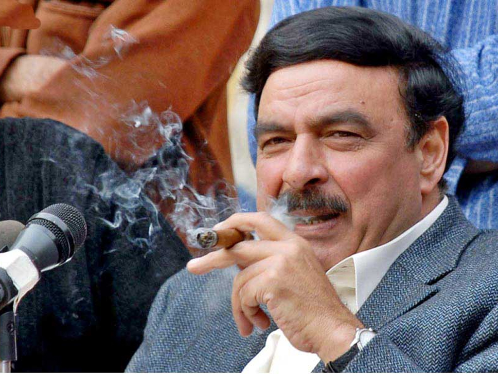 Sheikh Rashid, A Pakistani Politician And Chief Of - Sheikh Rasheed With Cigar , HD Wallpaper & Backgrounds
