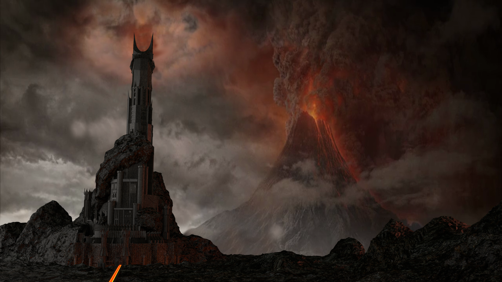 The Dark Tower Of Barad-dur 3d Model - Lord Of The Rings Dark Tower , HD Wallpaper & Backgrounds