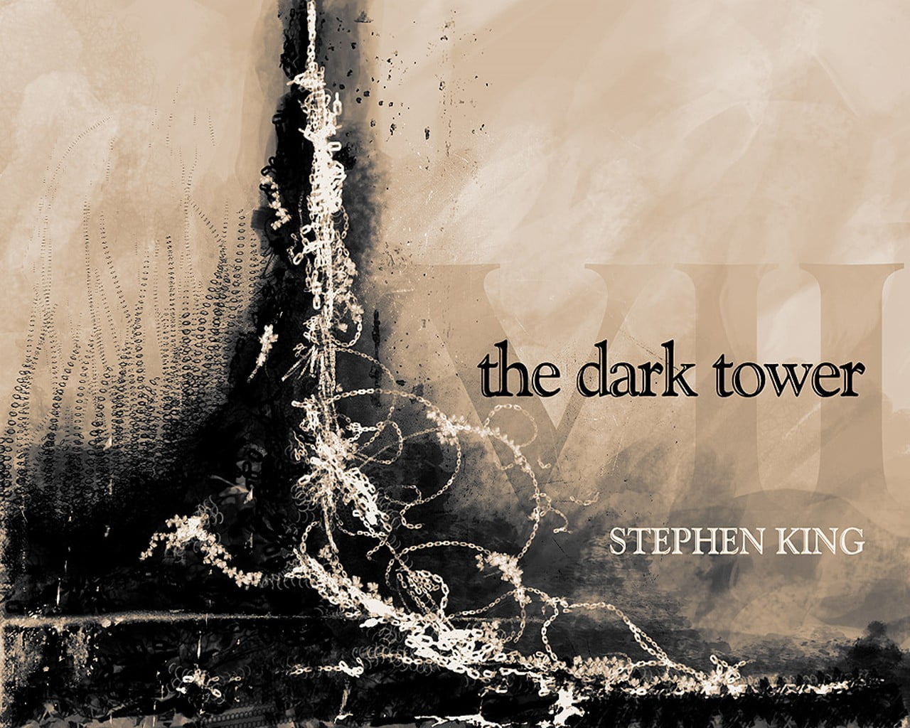 Black And White Floral Textile, The Dark Tower, Stephen - Dark Tower Fan Art , HD Wallpaper & Backgrounds