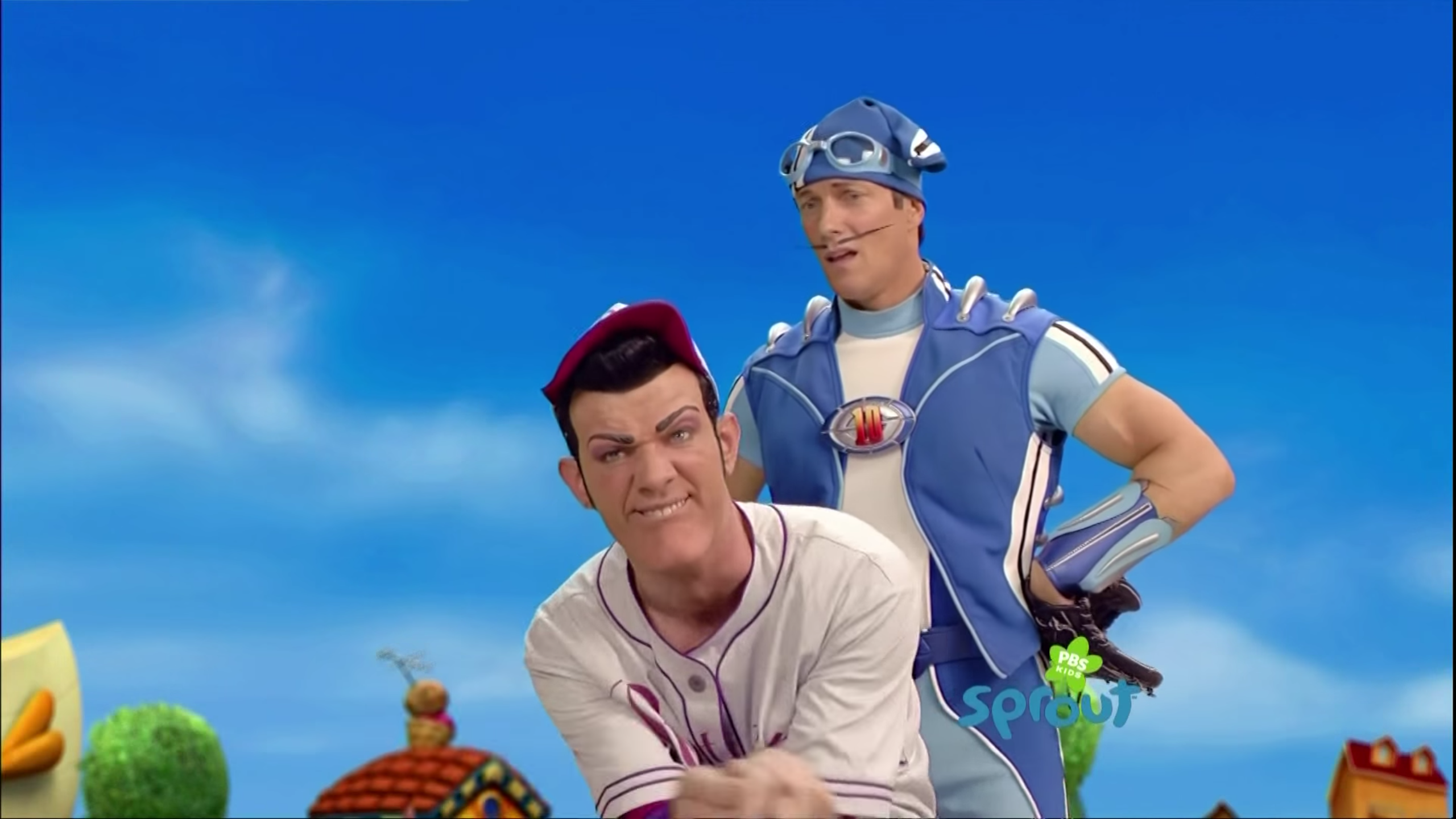 Robbie Rotten And Sportacus - Lazy Town Sportacus E Robbie , HD Wallpaper & Backgrounds
