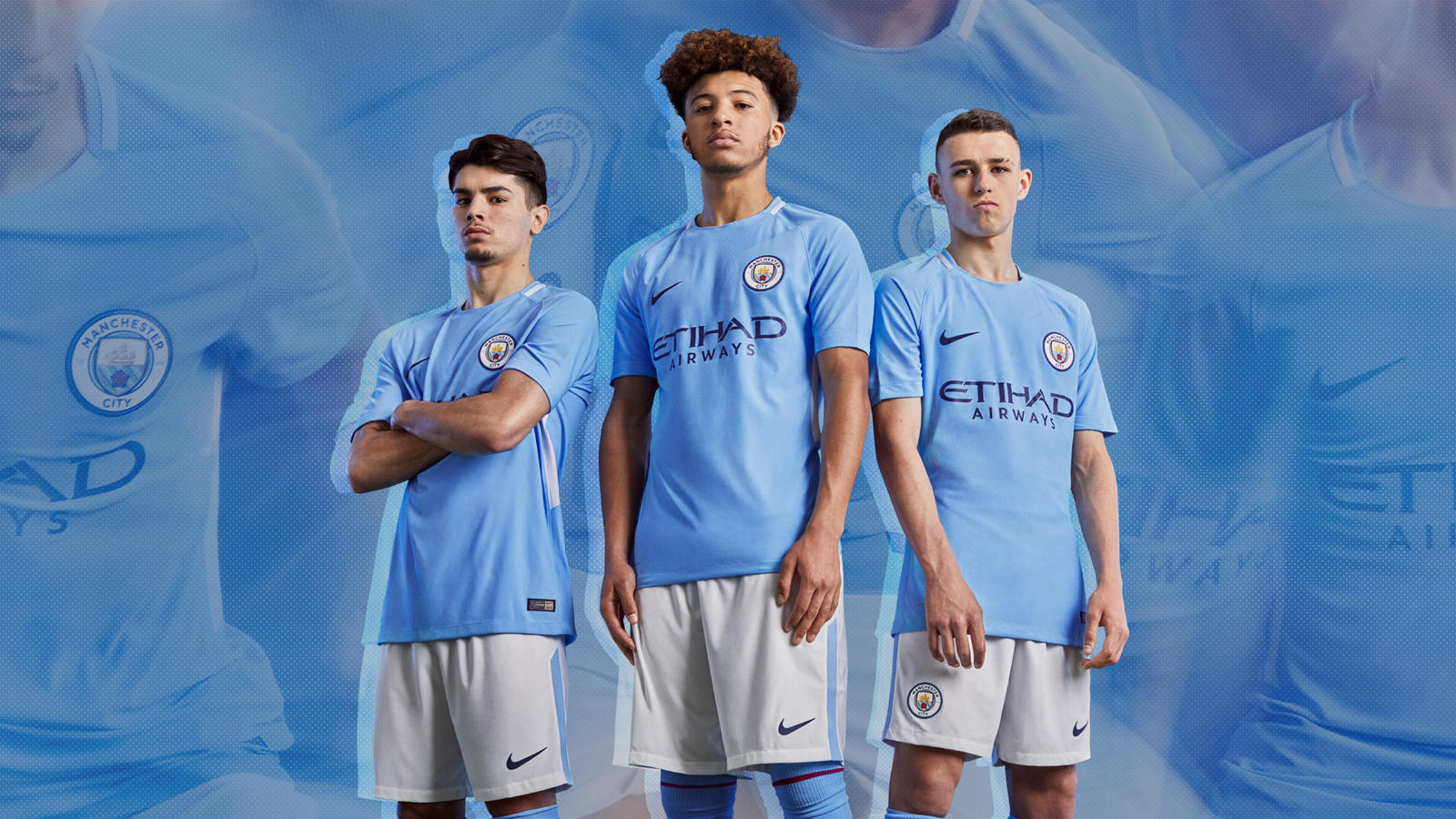 Brahim Diaz, Jadon Sancho And Phil Foden In The 2017 - Man City Players 2017 18 , HD Wallpaper & Backgrounds