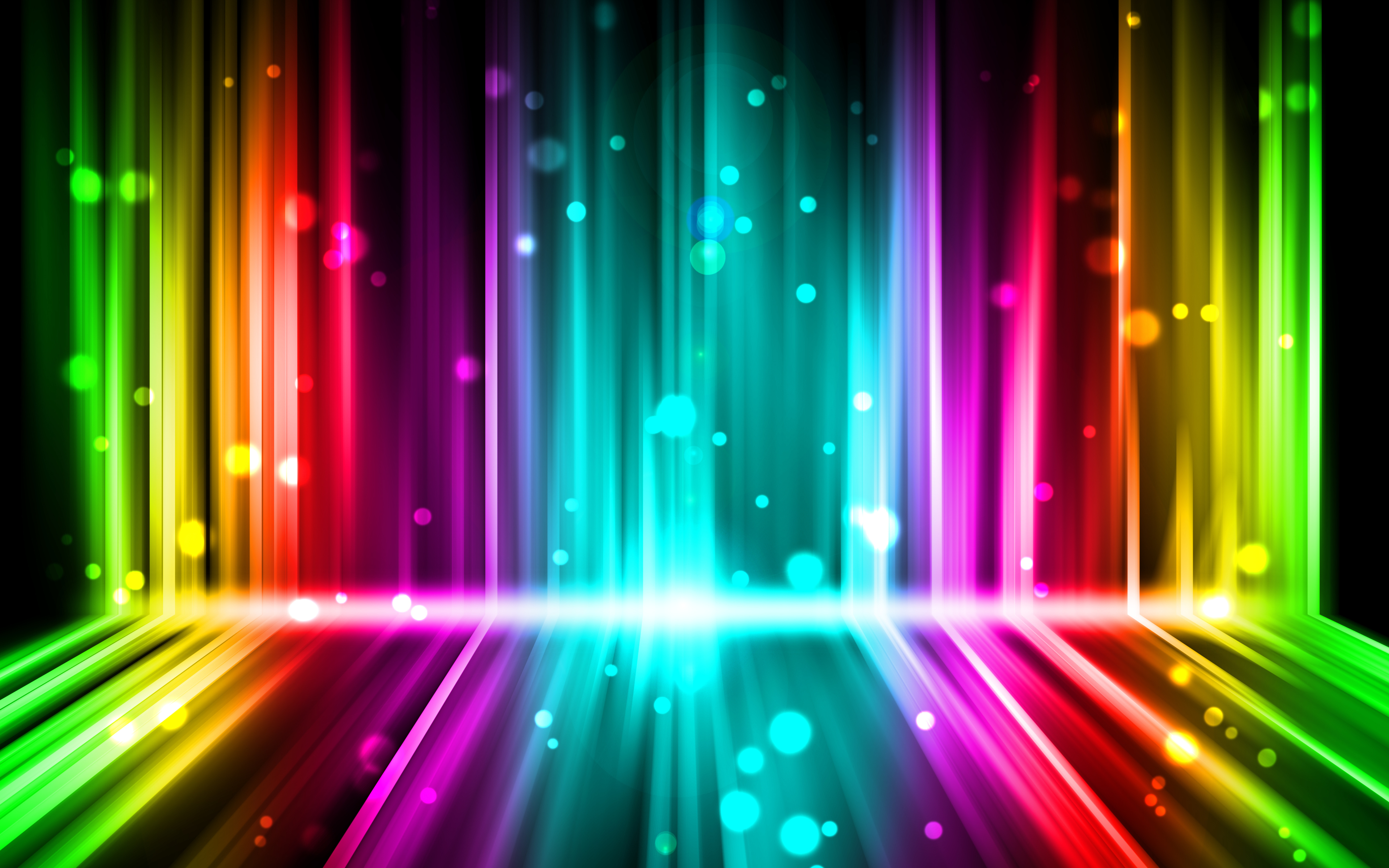 Download Wallpapers 4k, Neon Lights, Rainbow, Abstract , HD Wallpaper & Backgrounds