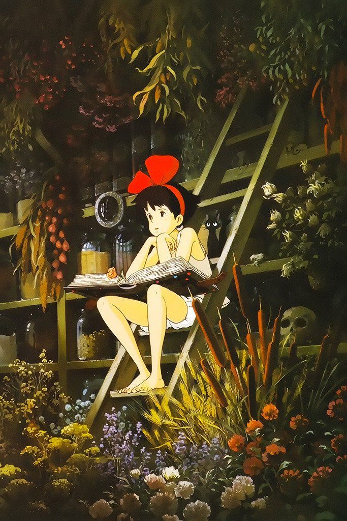 Kiki Delivery Service Anime Poster Studio Ghibli Art, - Garden Roses , HD Wallpaper & Backgrounds