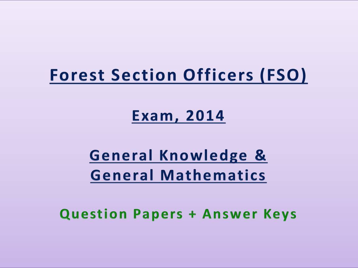 Forest Section Officers Exam, 2014 Question Papers , HD Wallpaper & Backgrounds