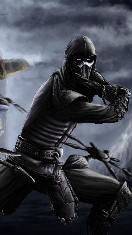 Wallpaper Mortal Kombat, Noob Saibot, Mask, Shot, Art - Mortal Kombat Noob Saibot , HD Wallpaper & Backgrounds