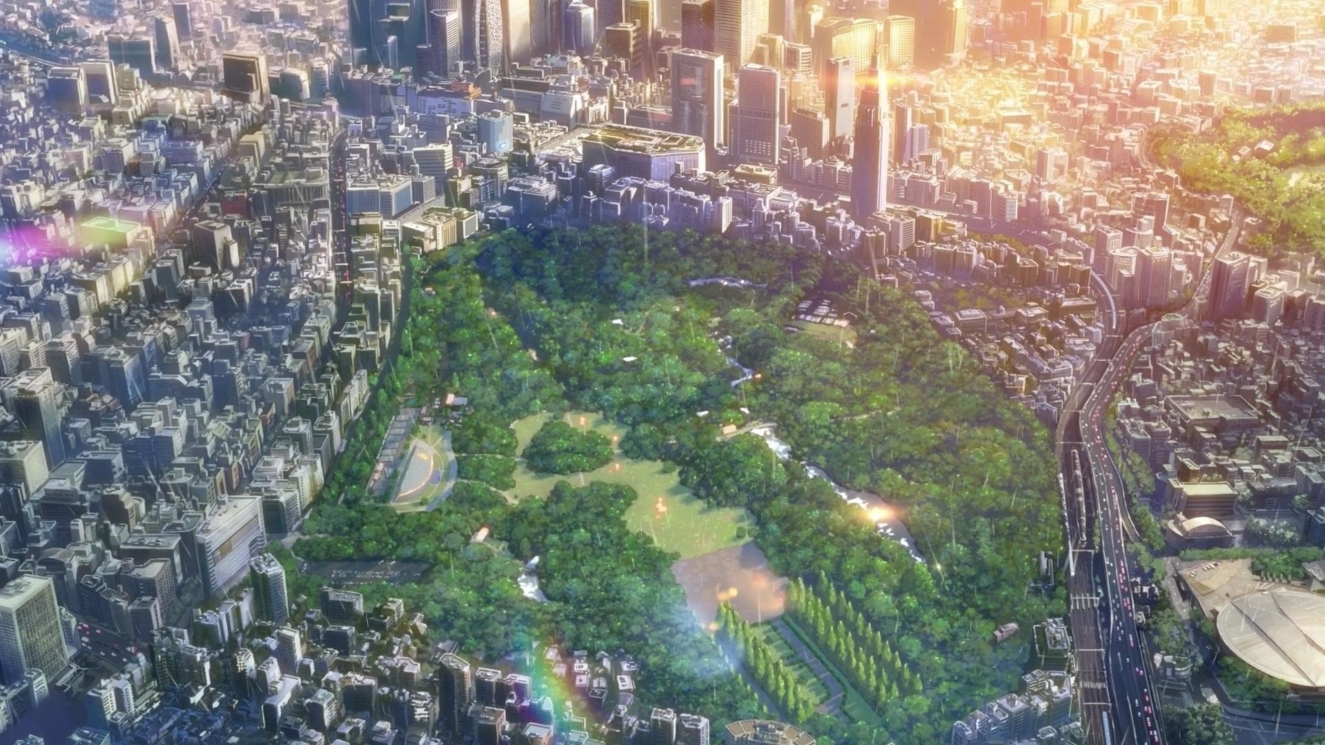 City, The Garden Of Words, Makoto Shinkai Wallpapers - Makoto Shinkai Wallpaper Hd , HD Wallpaper & Backgrounds