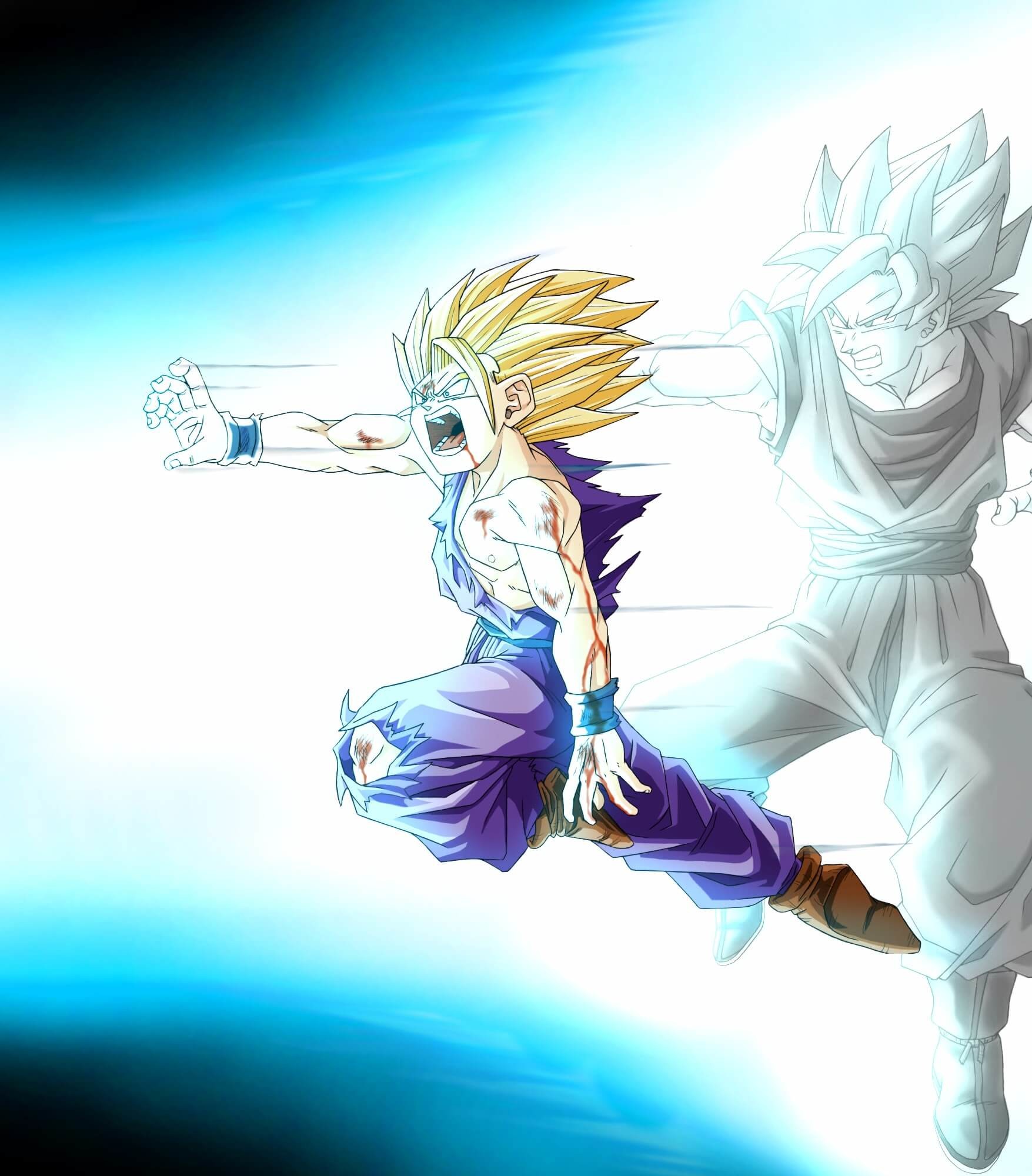 Gohan - Super Saiyan 2 Gohan Kamehameha , HD Wallpaper & Backgrounds