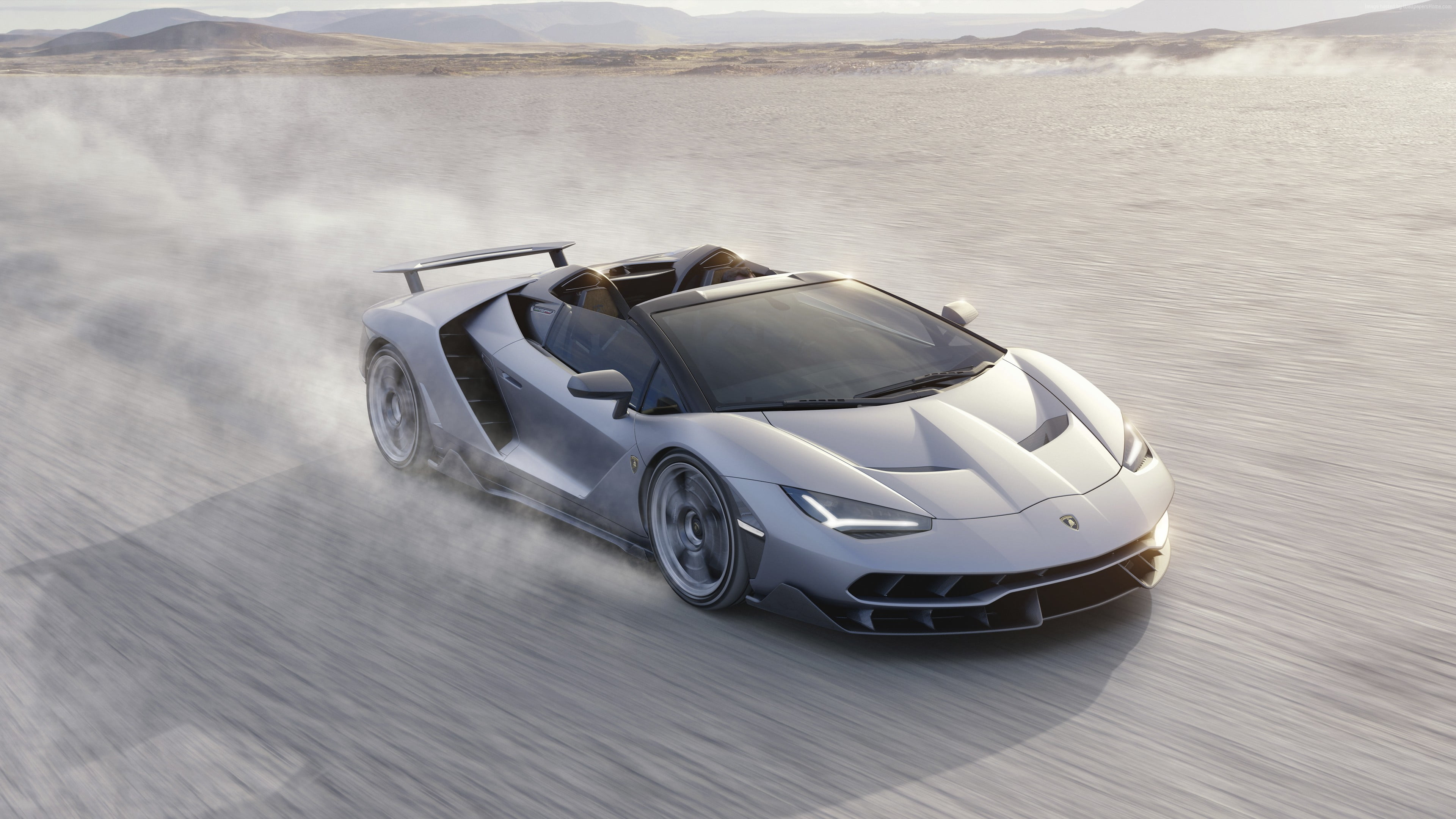 Silver Lamborghini Sesto Elemento On Gray Land Hd Wallpaper , HD Wallpaper & Backgrounds