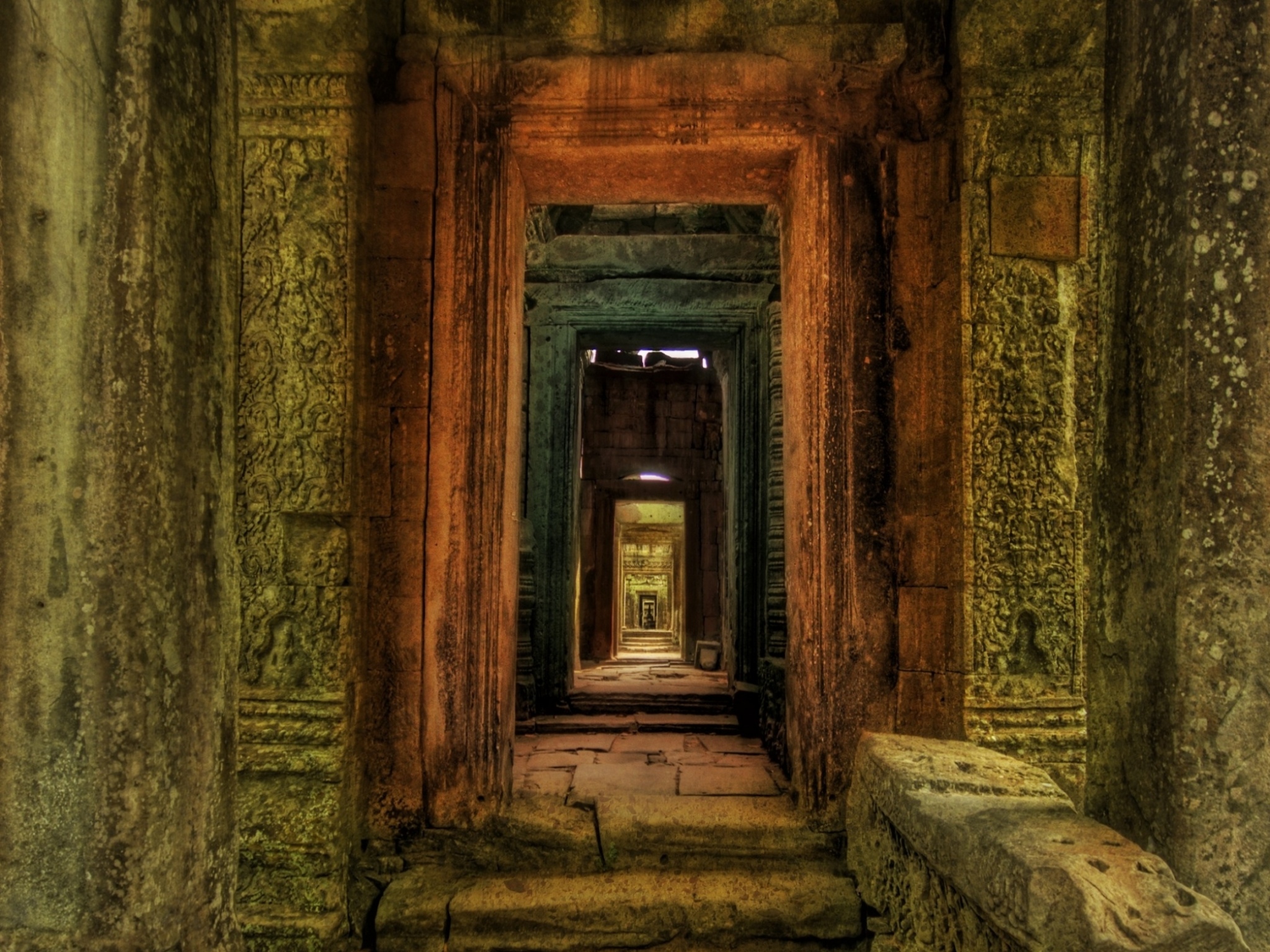 Passageway Inside Temple, Cambodia Wallpaper - Doors Wallpaper Hd , HD Wallpaper & Backgrounds