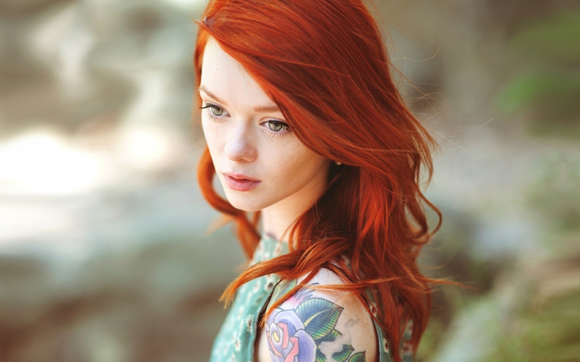 0 Tattoo Girl Wallpaper Tattoo Girl Wallpaper Download - Redhead Green Eyes Porn Star , HD Wallpaper & Backgrounds