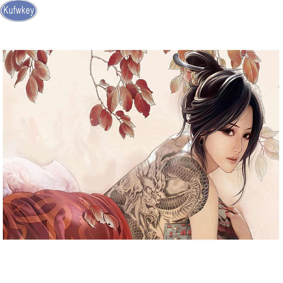 5d Diy Painting Asian Girl Sexy Tattoo Full Diamond - Tattoo Girl Full Hd , HD Wallpaper & Backgrounds