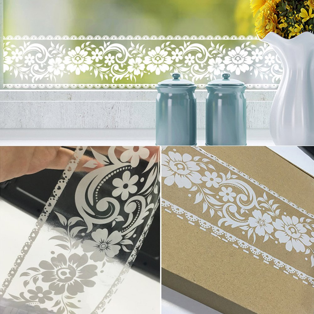 Simplelife4u White Lace Transparent Removable Wallpaper - Rustic Bathroom Wallpaper Borders , HD Wallpaper & Backgrounds