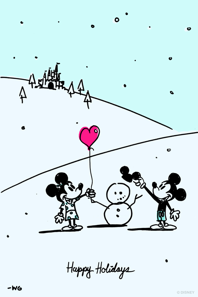 A New Holiday Art Image Based On Those Simple Cartoon - Disney Holiday , HD Wallpaper & Backgrounds