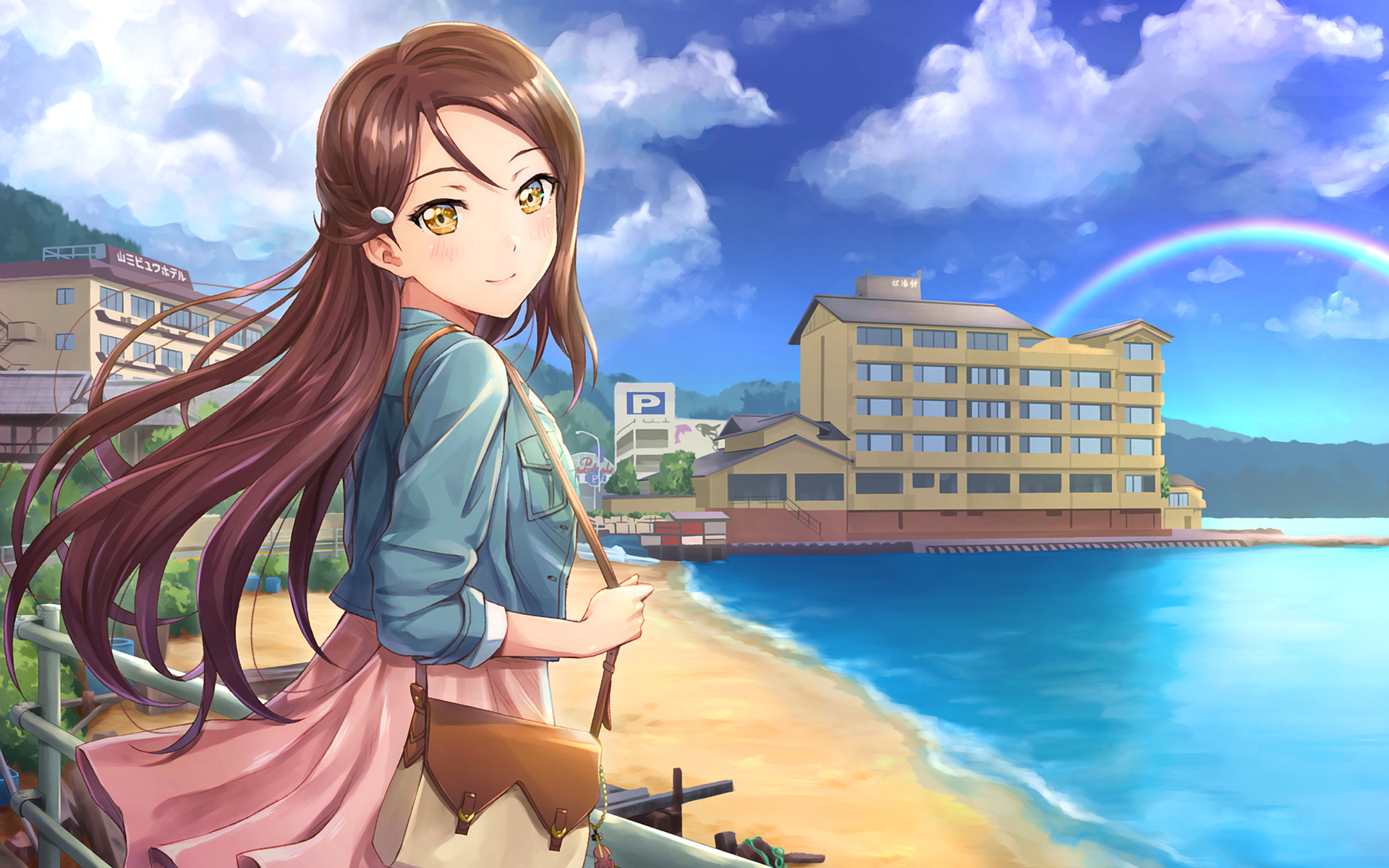 Sakurauchi Riko, Coast, Manga, Love Live Sunshine, - Love Live Sunshine Riko , HD Wallpaper & Backgrounds