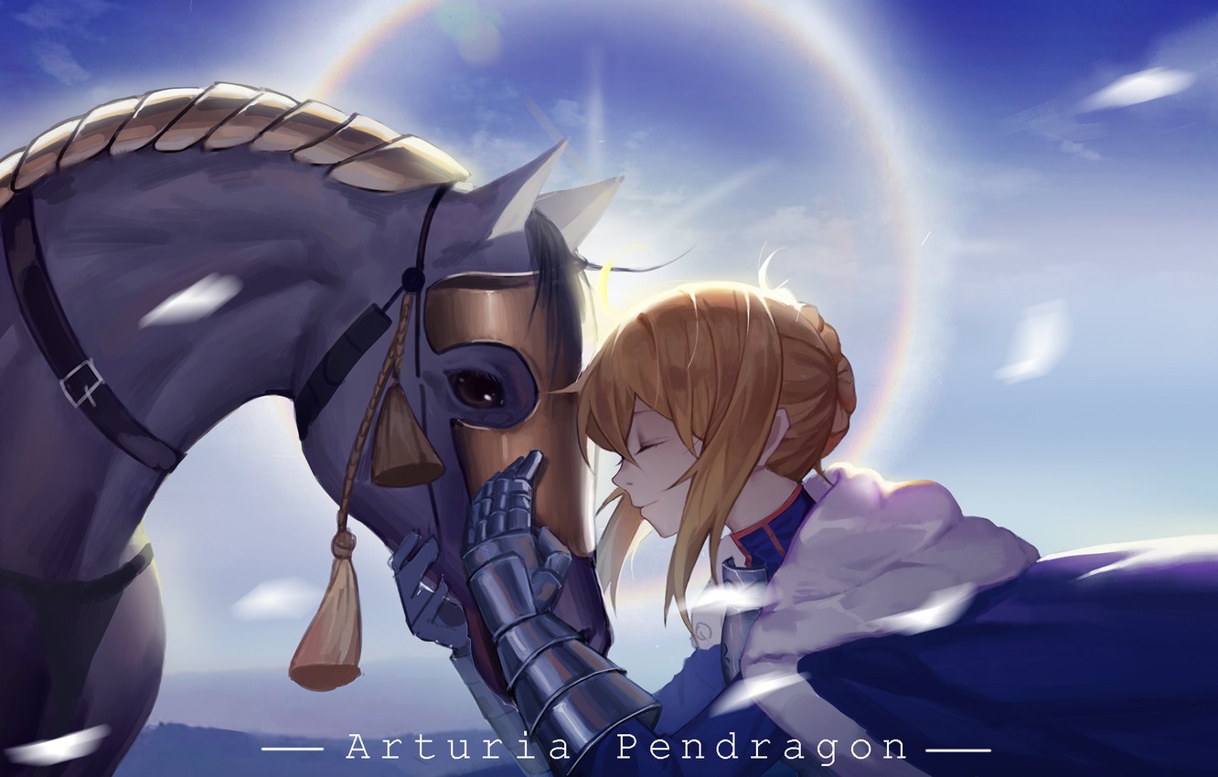 Photo Wallpaper Fate/stay Night, Saber, Fate/grand - Arturia Pendragon And Horse , HD Wallpaper & Backgrounds