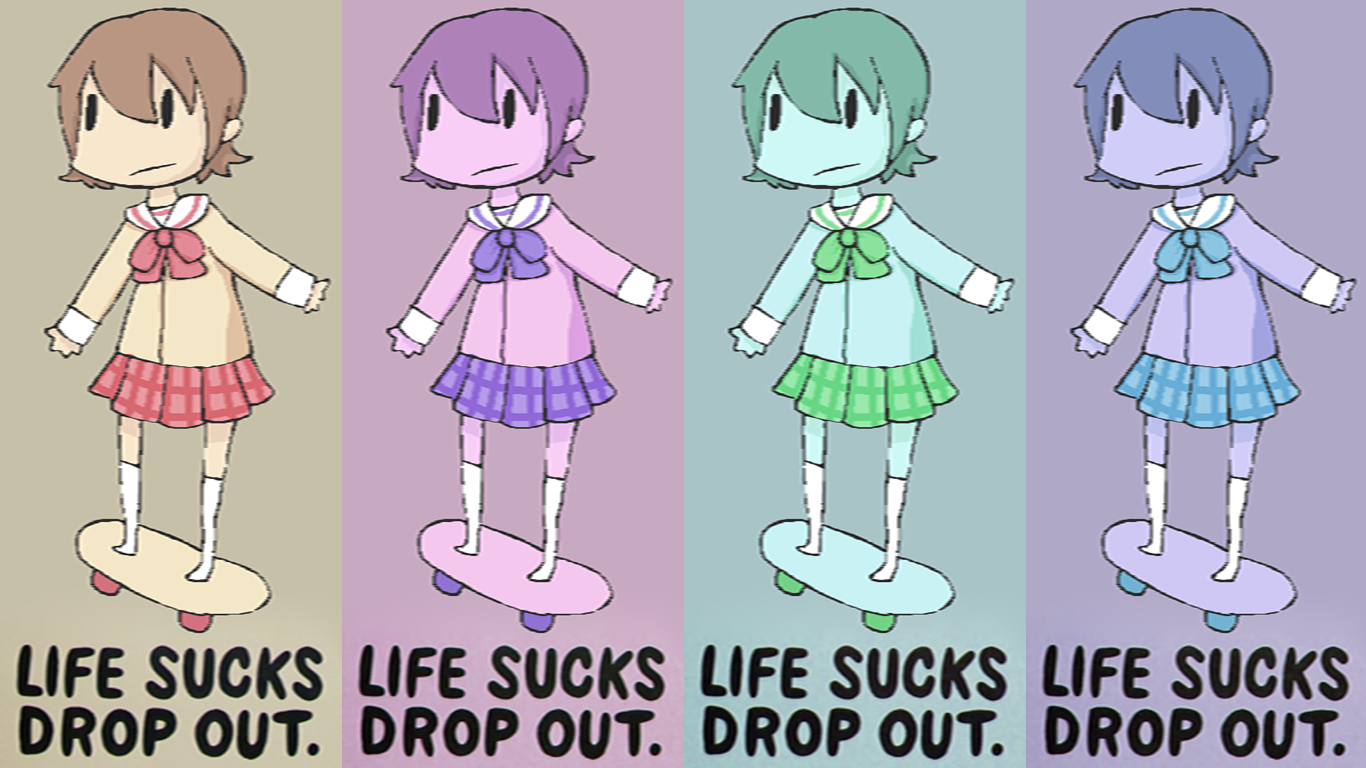 Life Sucks Drop Out - Nichijou Life Sucks Drop Out , HD Wallpaper & Backgrounds