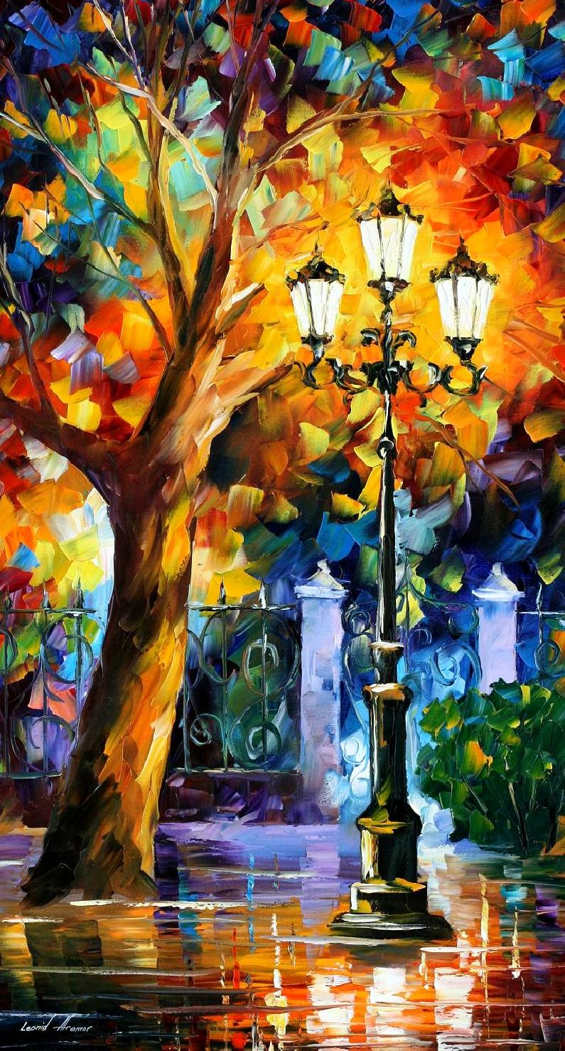 Romantic Aura Romantic Aura - Leonid Afremov Tree , HD Wallpaper & Backgrounds