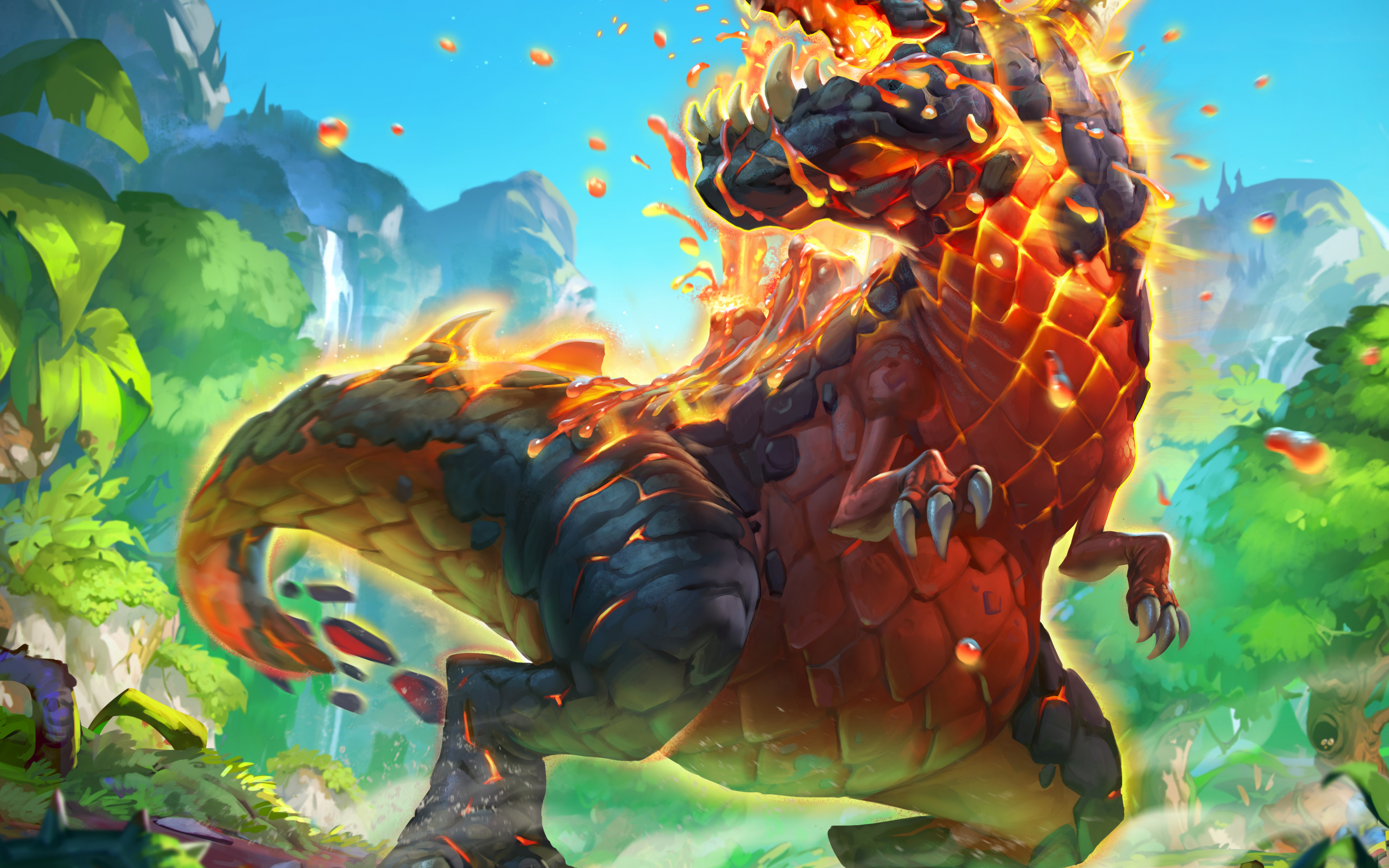 Wallpaper Fire, Dinosaur, Hearthstone - Hearthstone Dinosaur , HD Wallpaper & Backgrounds