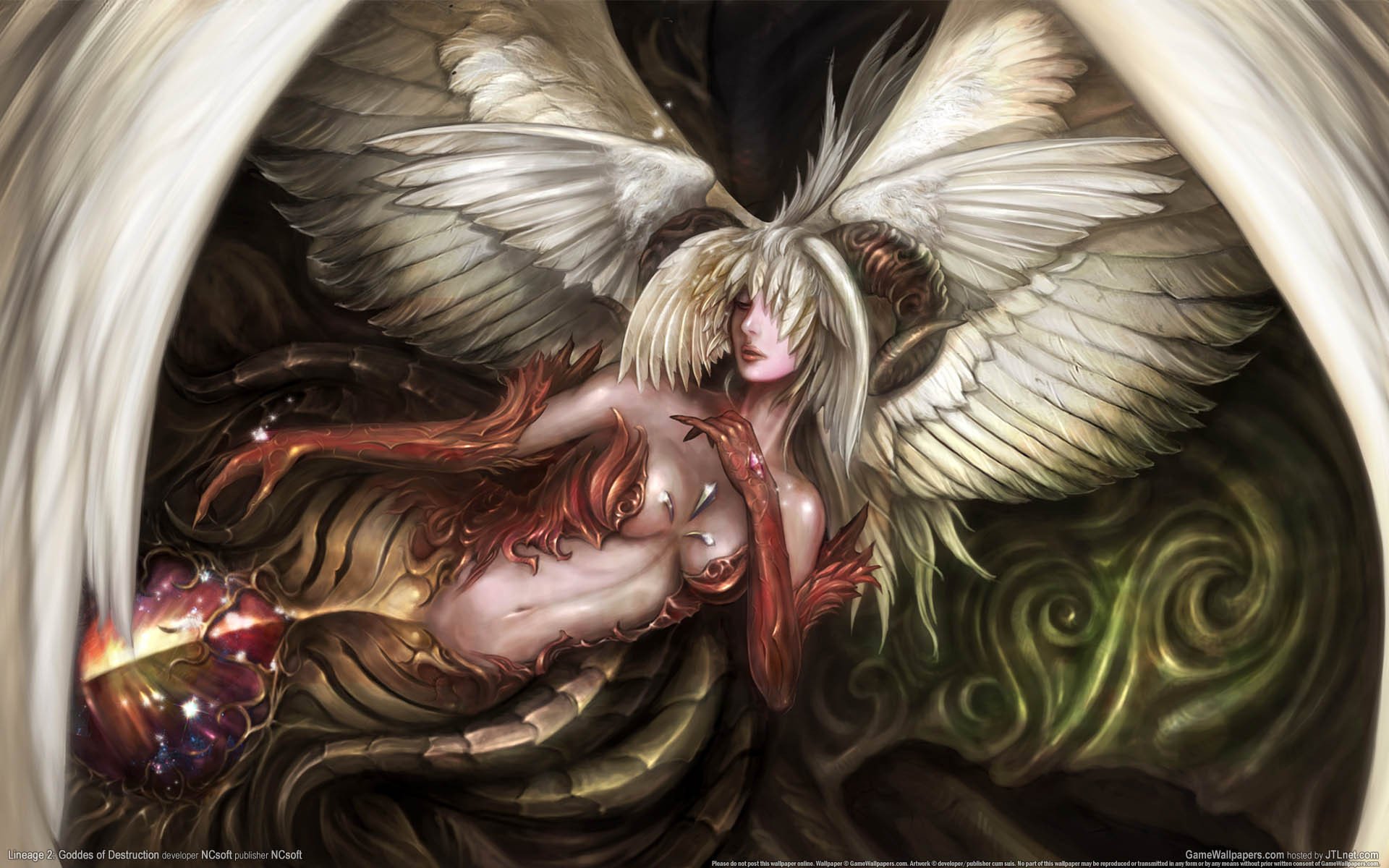 Arts, Magic, Wings, Angel, Or, Demon, Lineage, 2, Goddess, - Lineage 2 Wallpaper Hd , HD Wallpaper & Backgrounds
