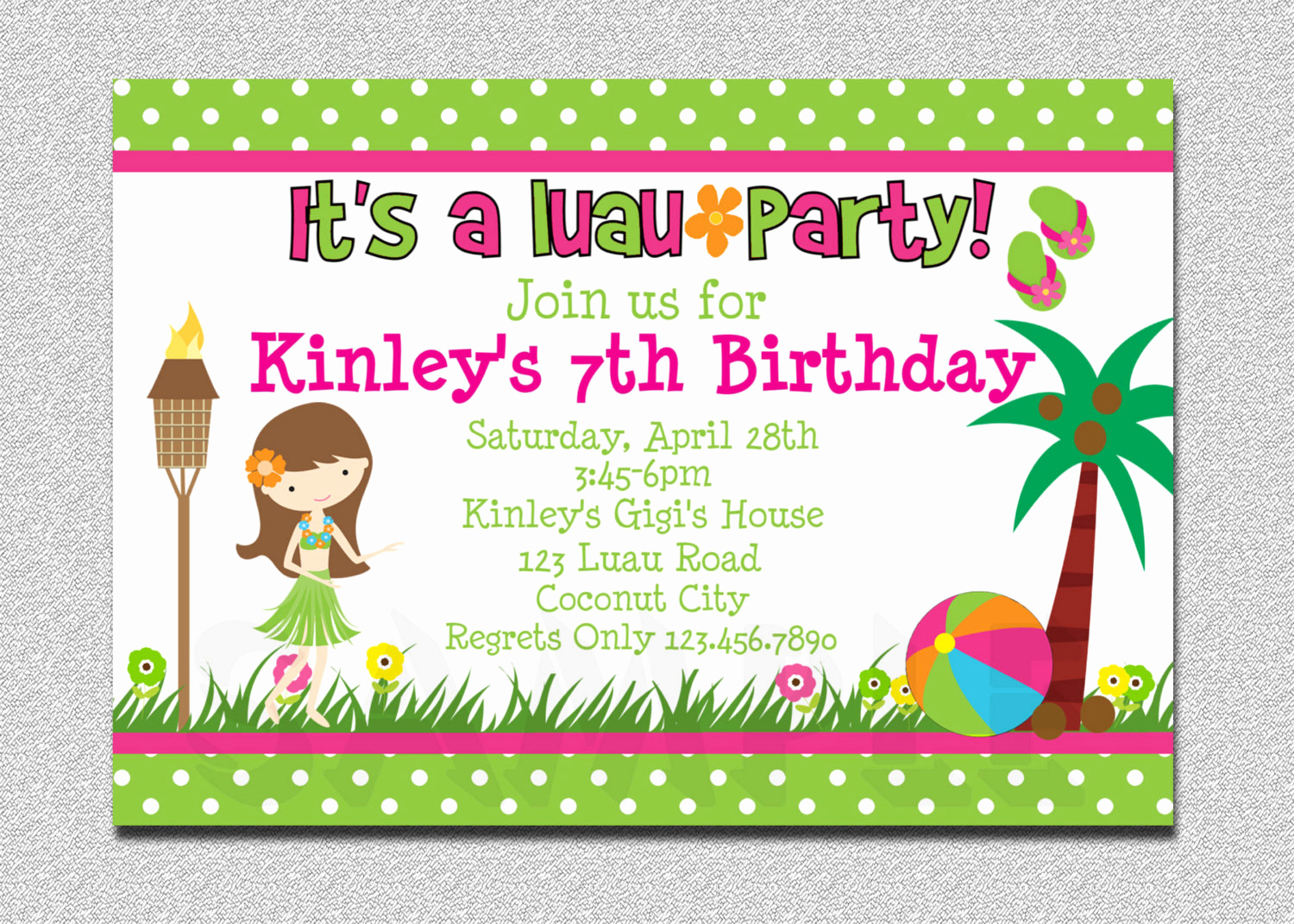 Free Luau Printables Beautiful Luau Birthday Invitation - Birthday Cards , HD Wallpaper & Backgrounds