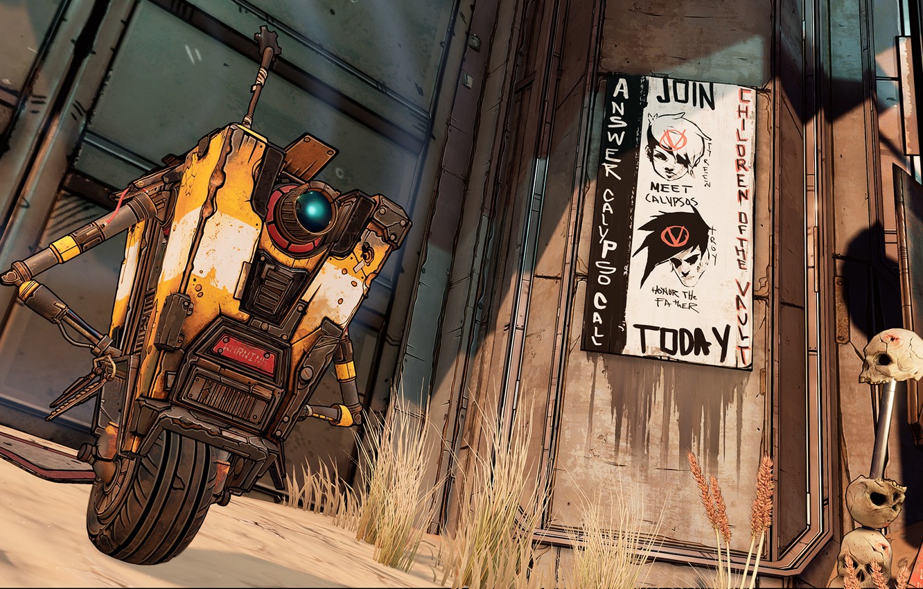 Photo Wallpaper Borderlands, Borderlands 3, Mayhem - Borderlands 3 Claptrap , HD Wallpaper & Backgrounds