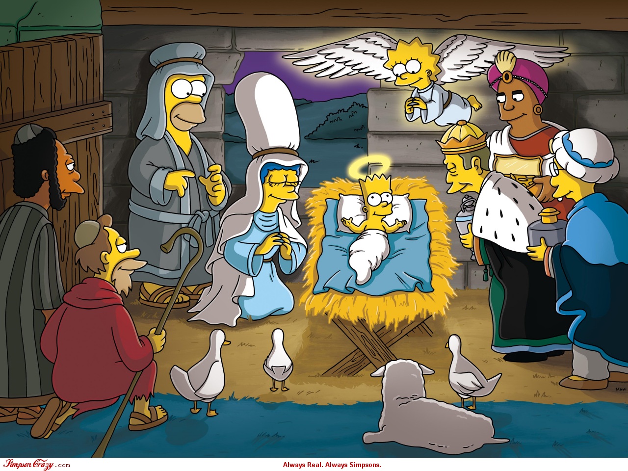 1280×960, Christmas Wallpaper - Simpsons Christmas , HD Wallpaper & Backgrounds