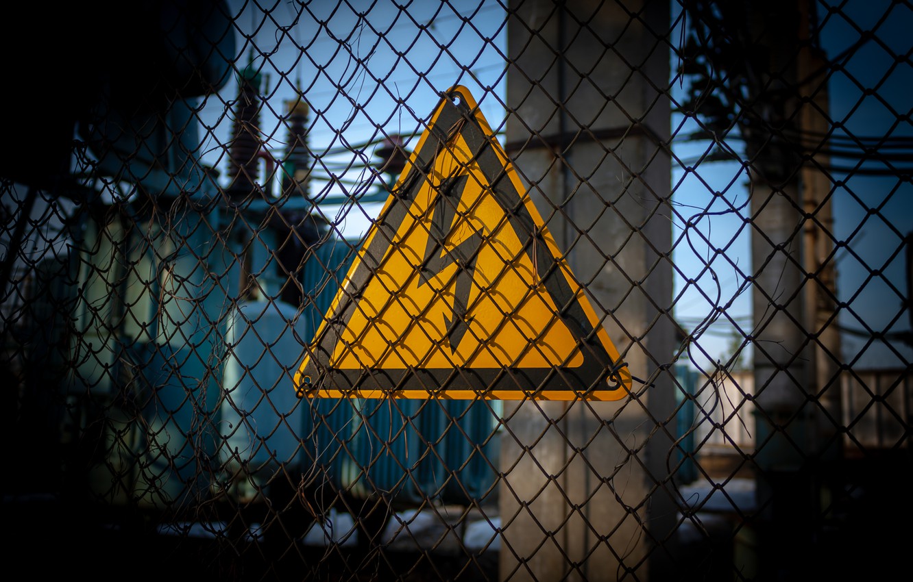 Photo Wallpaper Danger, Sign, Warning, The Fence, Industry, - Electricity , HD Wallpaper & Backgrounds