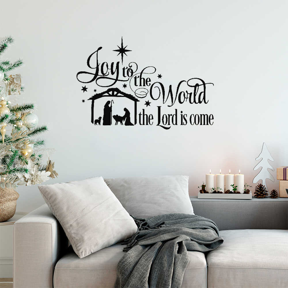 Joy To The World Wall Stickers Quotes Christmas Nativity - Vivi Ama Ridi Frasi , HD Wallpaper & Backgrounds