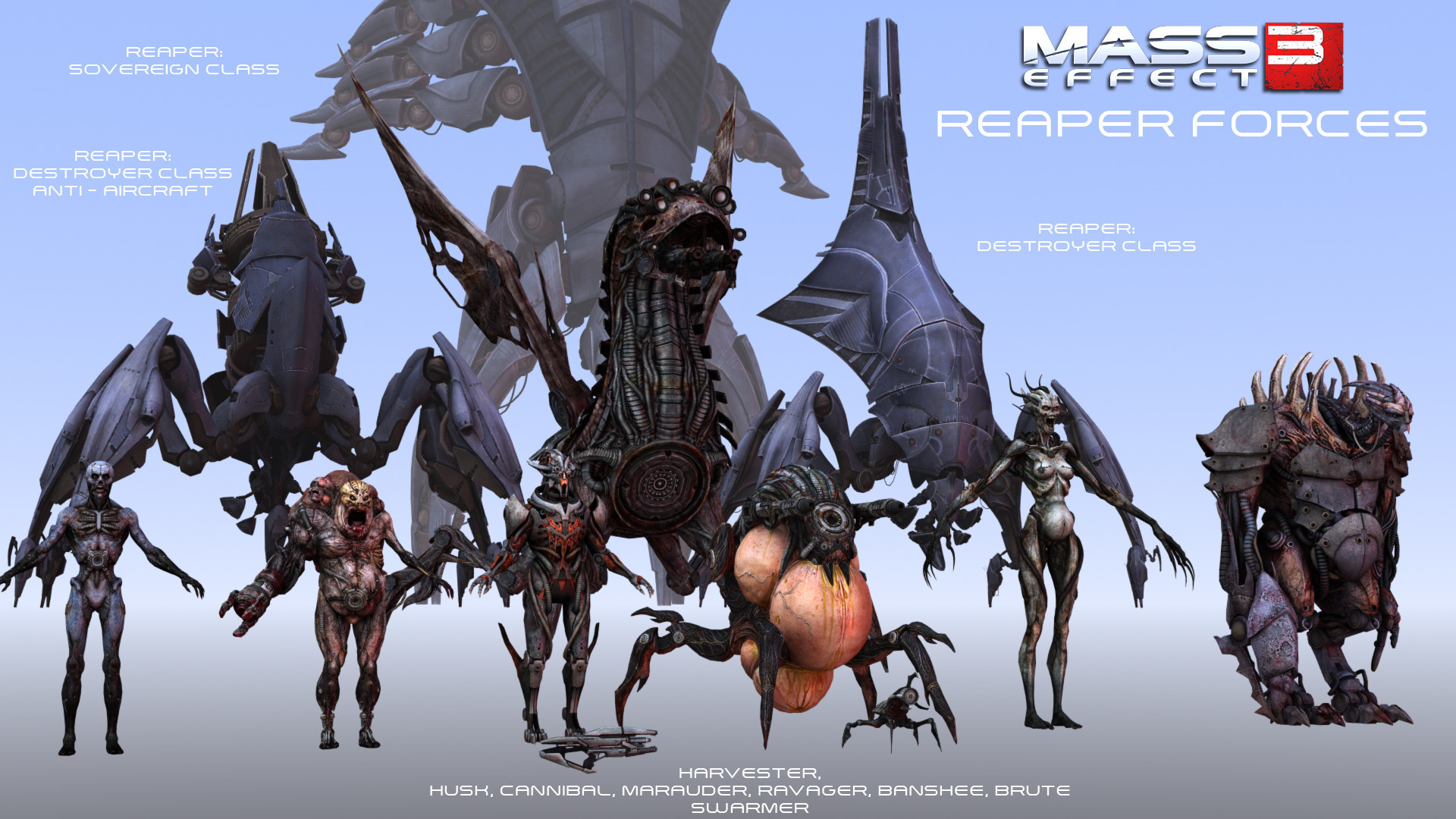 Mass Effect 3 Wallpapers Hd - Mass Effect All Reapers , HD Wallpaper & Backgrounds