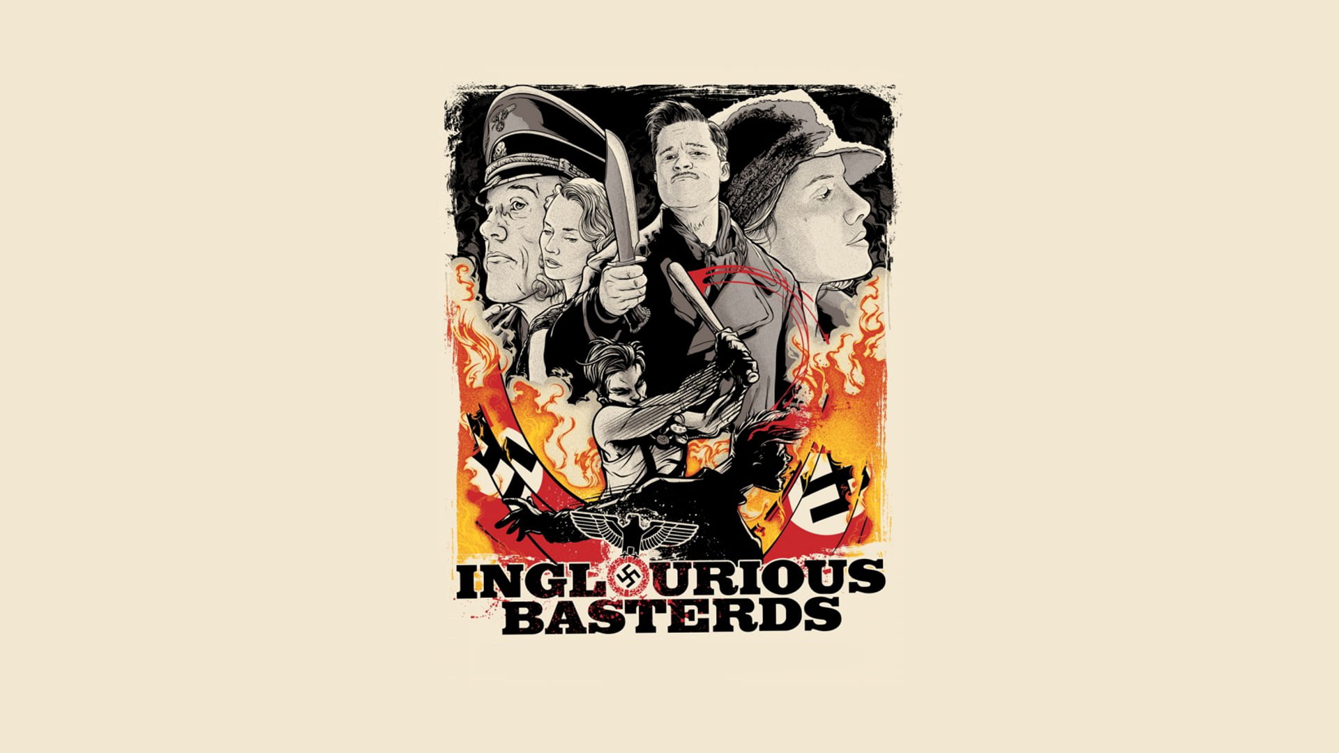 Inglourious Basterds Painting, Movies, Quentin Tarantino, - Inglourious Basterds Vintage Poster , HD Wallpaper & Backgrounds