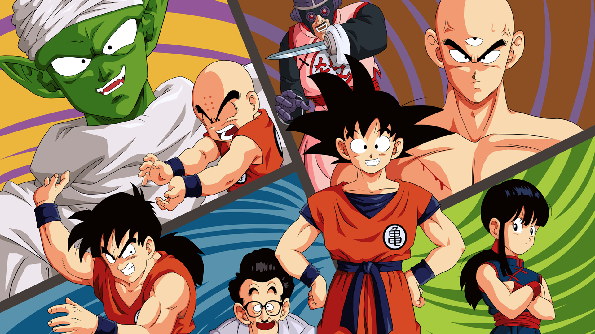 Anime Dragon Ball Goku Piccolo Krillin Chichi Tenshinhan - Amigos De Goku Con Sus Nombres , HD Wallpaper & Backgrounds