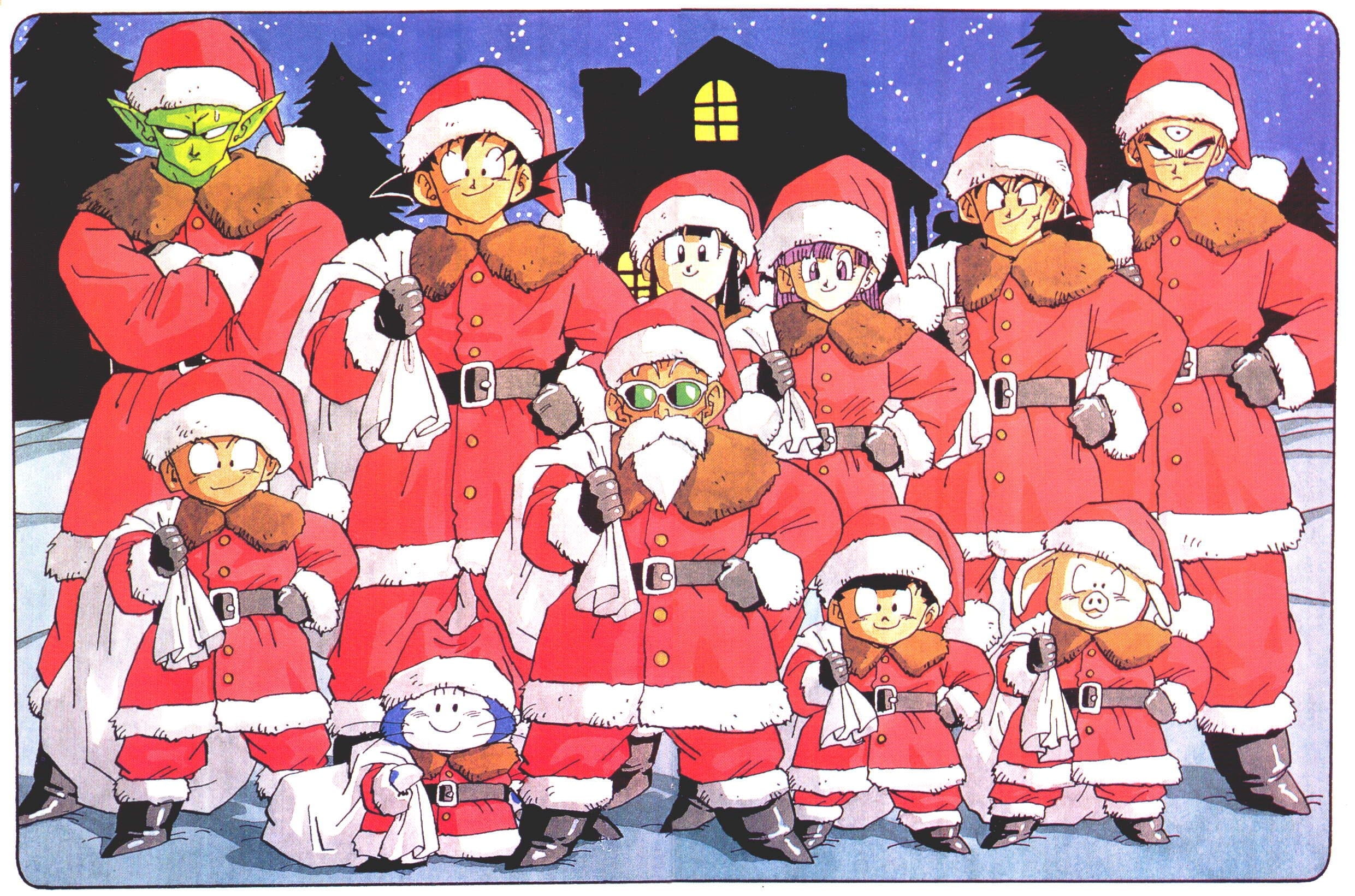 Son Goku Christmas Master Roshi Son Gohan Piccolo Dragon - Dragon Ball Christmas , HD Wallpaper & Backgrounds