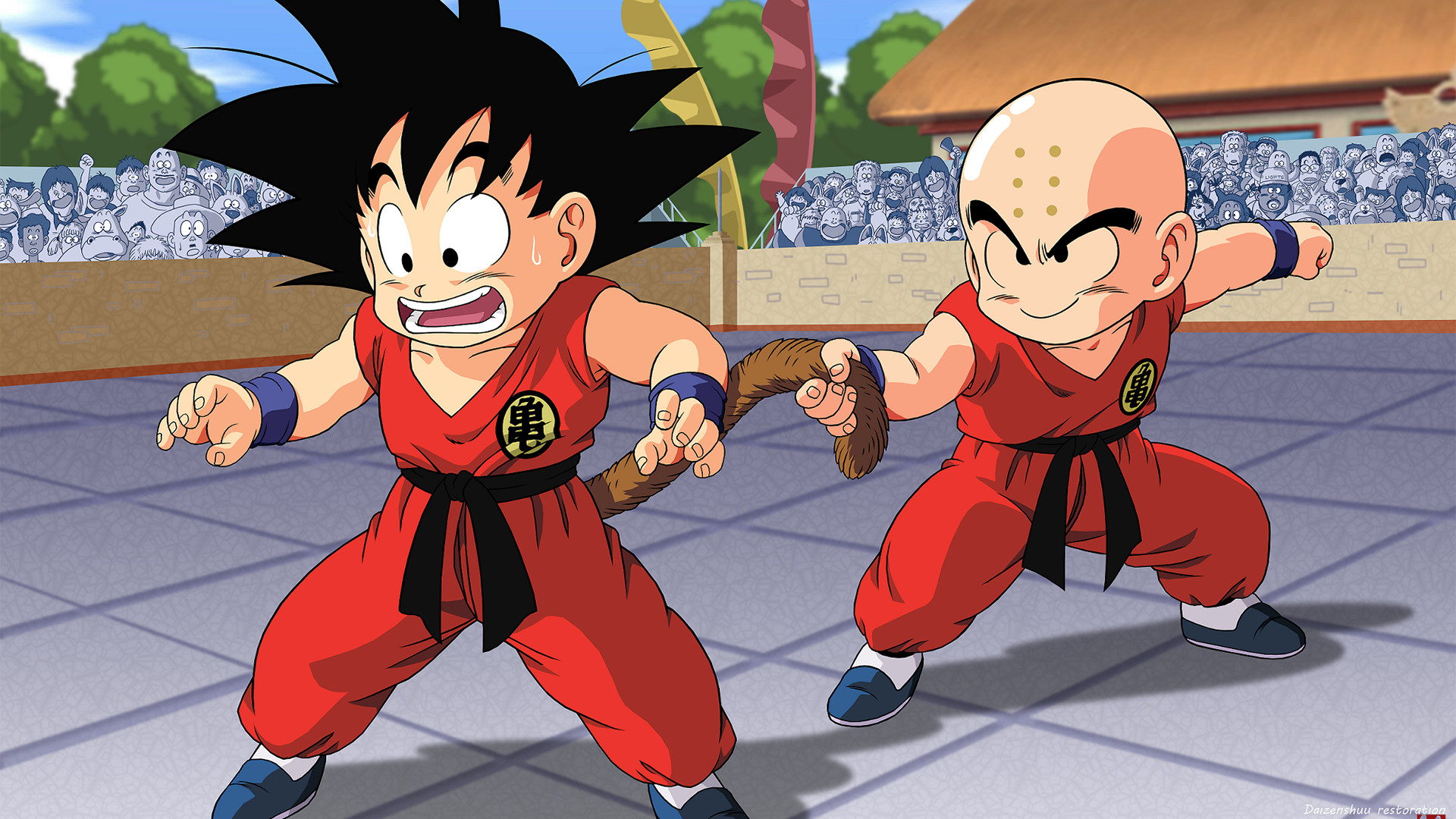 Dragon Ball Goku Krillin Wallpaper - Dragon Ball Goku Friend , HD Wallpaper & Backgrounds