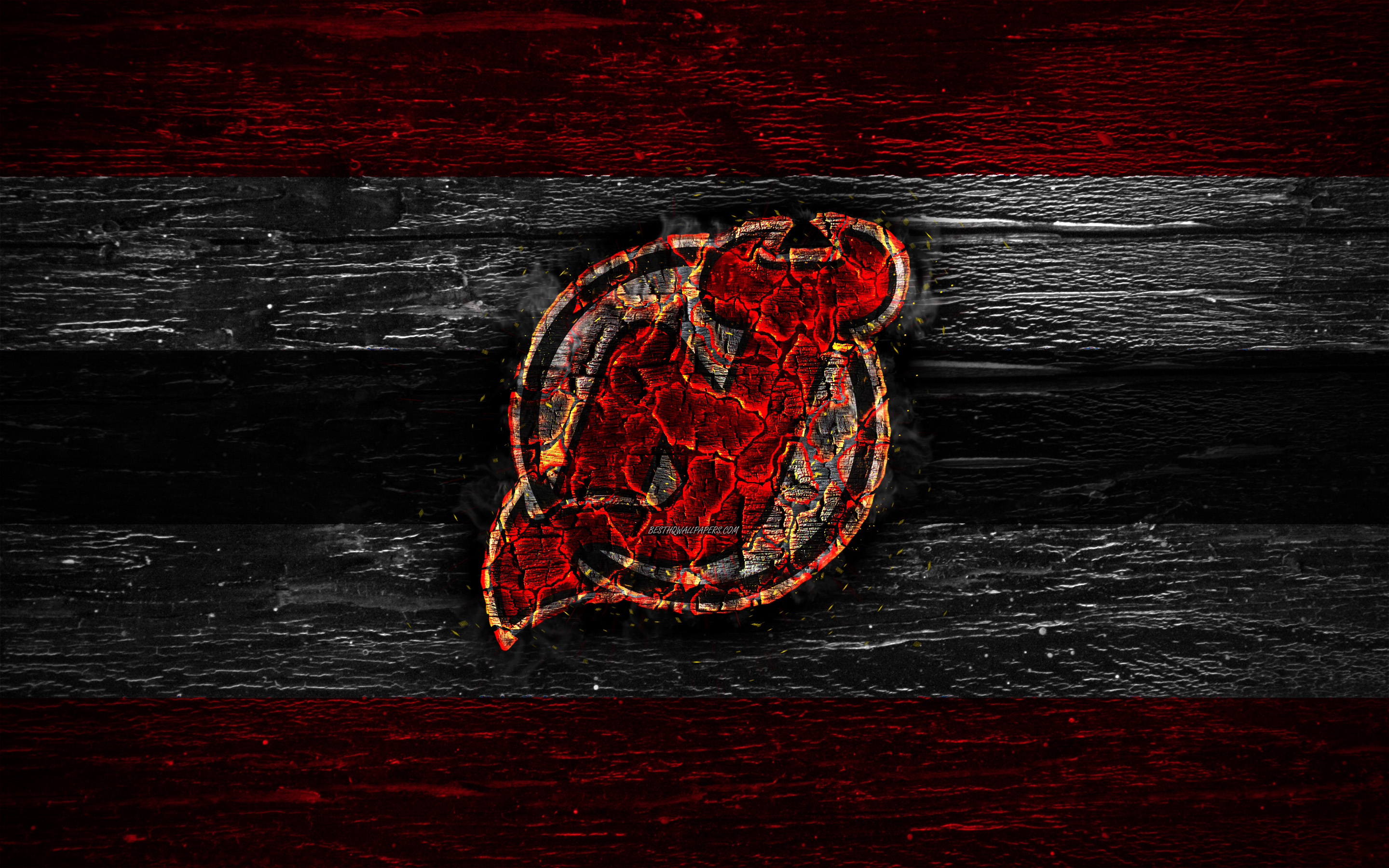 New Jersey Devils, Fire Logo, Nhl, Red And Black Lines, - Millonarios Fondo De Pantalla , HD Wallpaper & Backgrounds