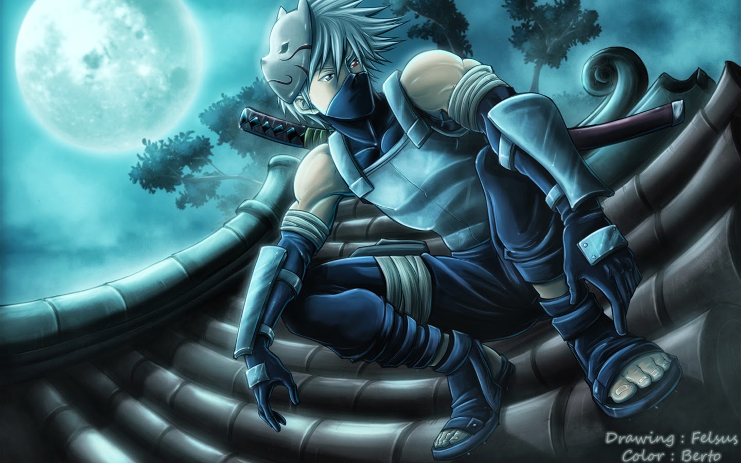 Anime Ninja Wallpaper - Kakashi Anbu Wallpaper Hd , HD Wallpaper & Backgrounds