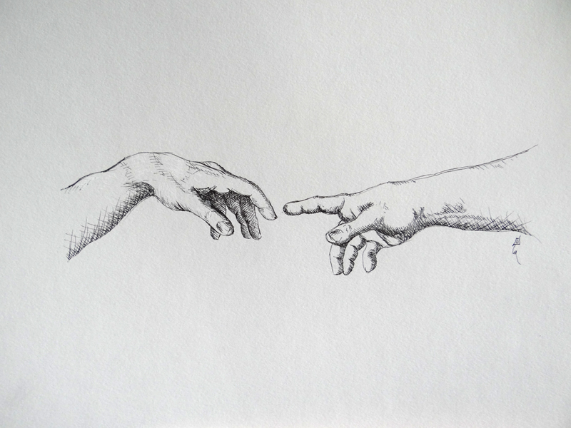 Creation Creation Of Adam Hands Drawing 1450155 Hd