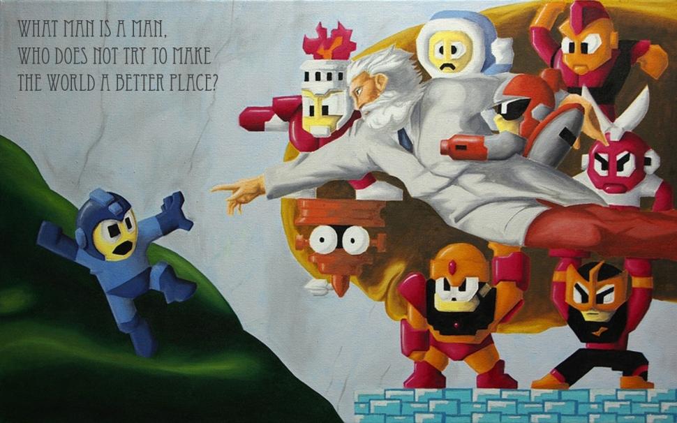 Mega Man God The Creation Of Adam Michaelangelo Hd - Creation Of Man Meme , HD Wallpaper & Backgrounds