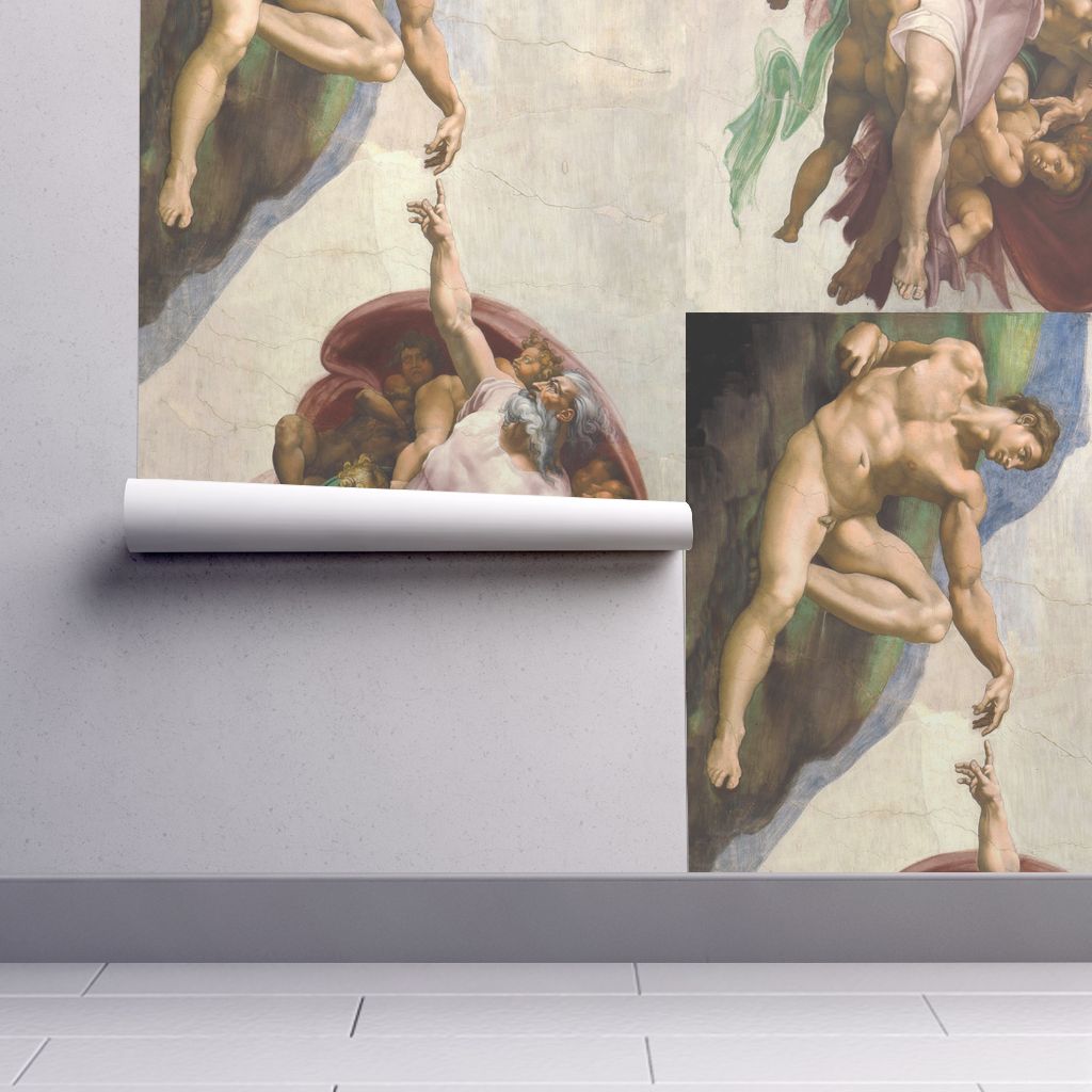 Isobar Durable Wallpaper Featuring Creation Of Adam - Creation Of Adam , HD Wallpaper & Backgrounds