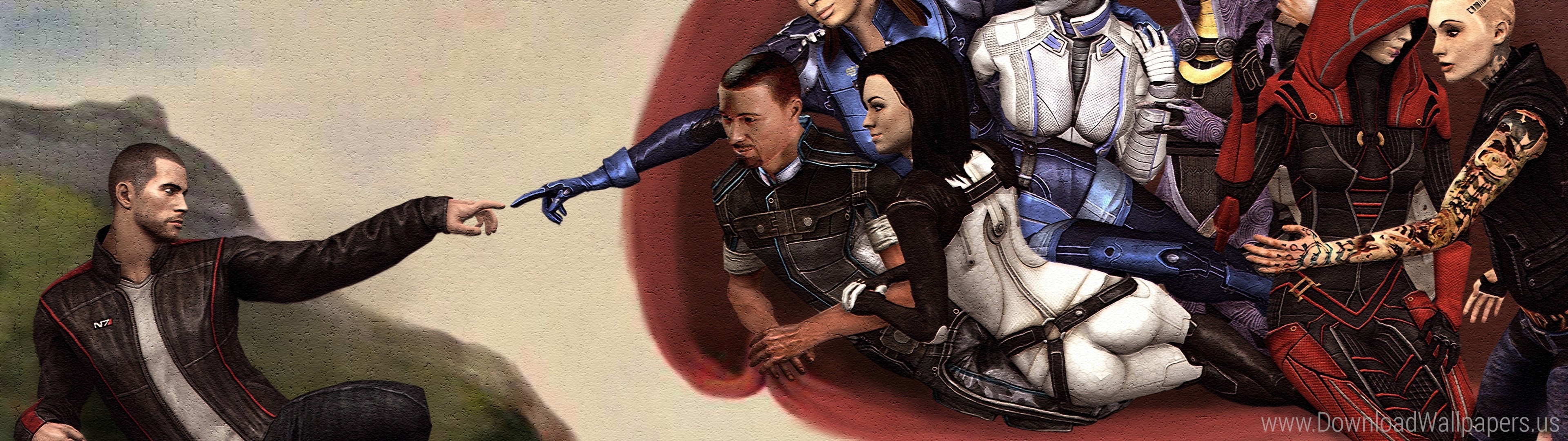Download Dual Screen Wide - Mass Effect Jack Fan Art , HD Wallpaper & Backgrounds