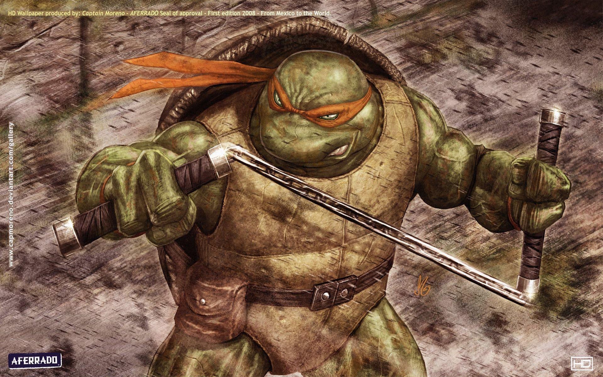 The Creation Of Adam Michelangelo - Teenage Mutant Ninja Turtles Michelangelo , HD Wallpaper & Backgrounds