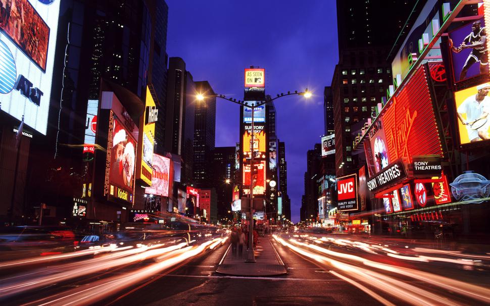 New York Times Square Night Street Timelapse Buildings - New York City Streets Night , HD Wallpaper & Backgrounds