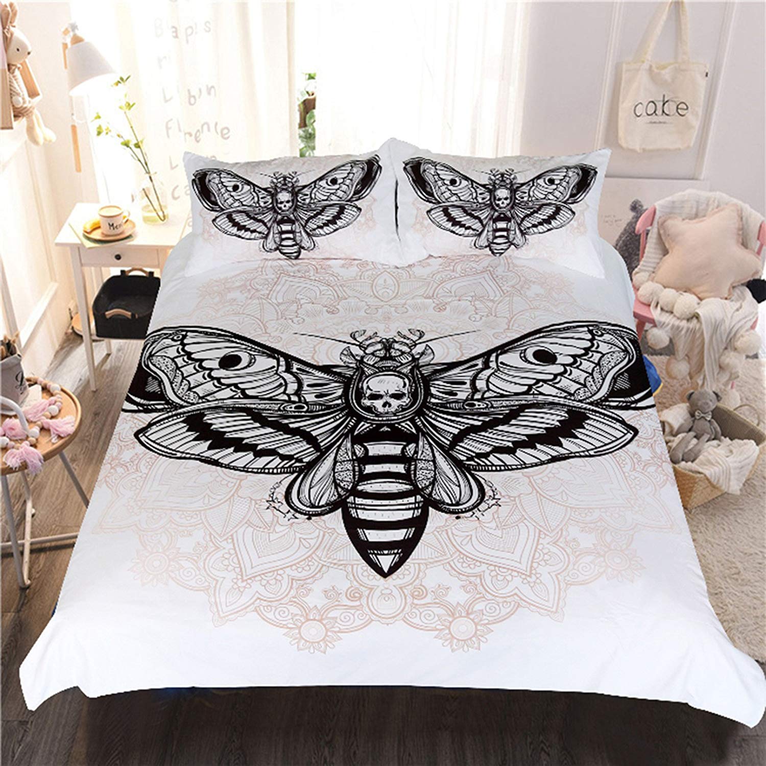 3d Bone Moth Variant Animal 77 Bedding Pillowcases - Roupa De Cama Caveira , HD Wallpaper & Backgrounds