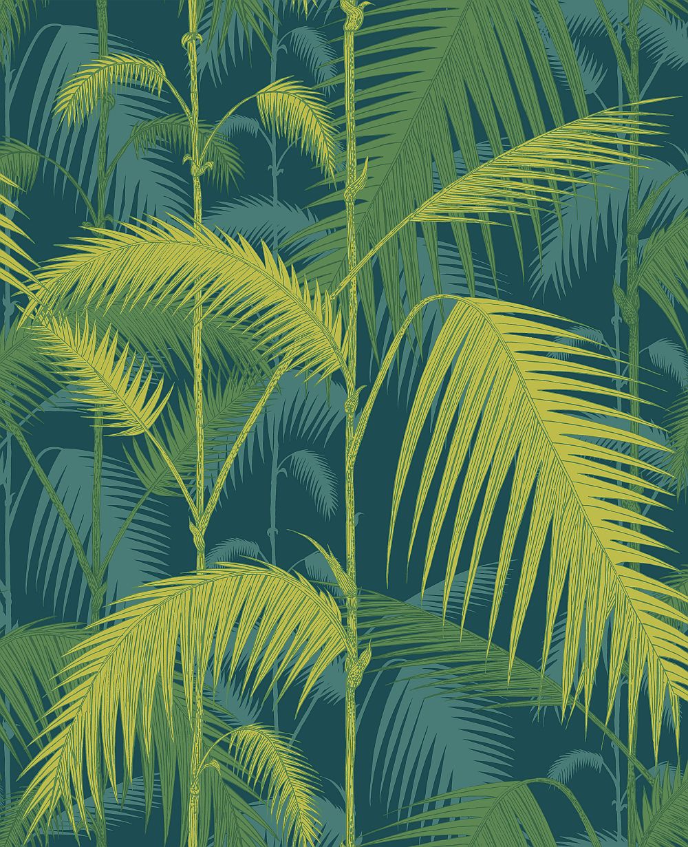 Cole & Son Palm Jungle Petrol And Lime Wallpaper - Palm Jungle , HD Wallpaper & Backgrounds