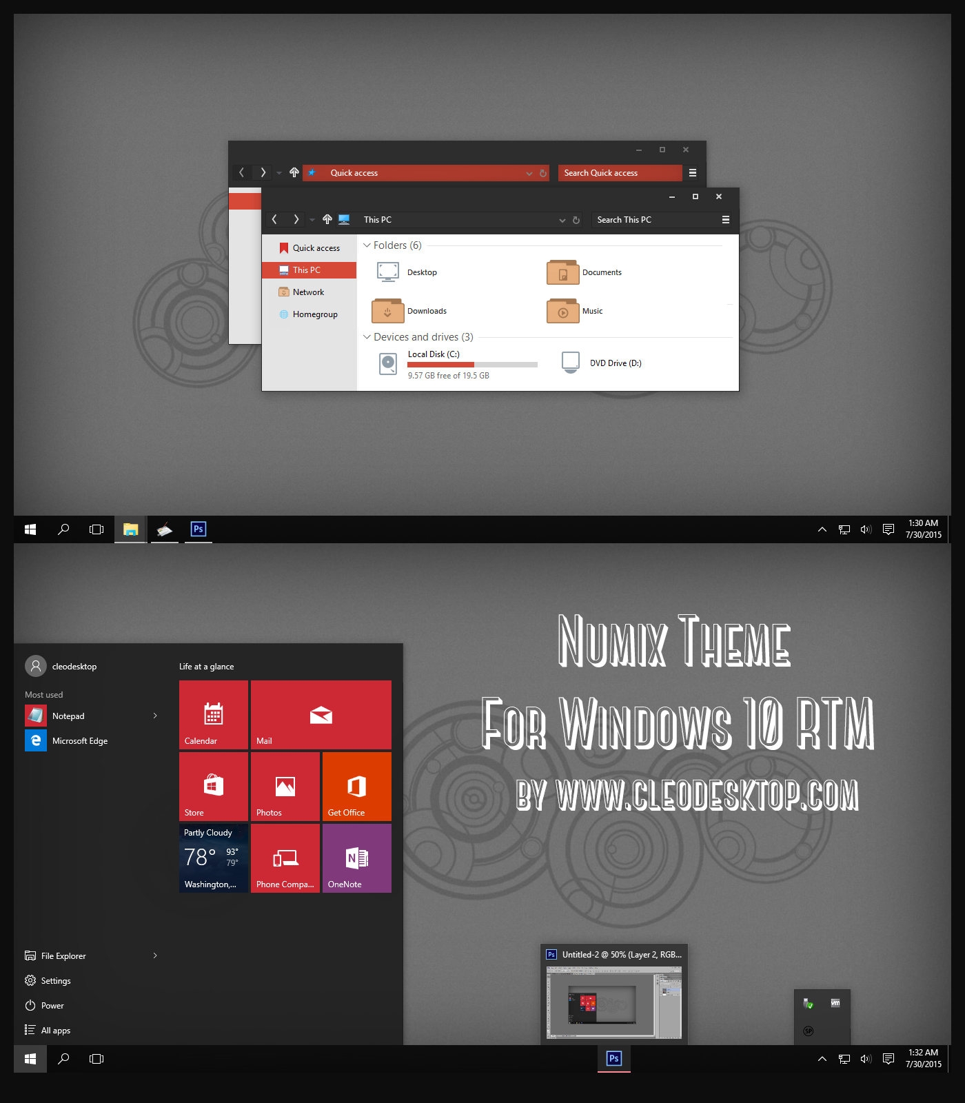 Numix Theme For Windows 10 Rtm - Black Theme Windows 10 1709 , HD Wallpaper & Backgrounds