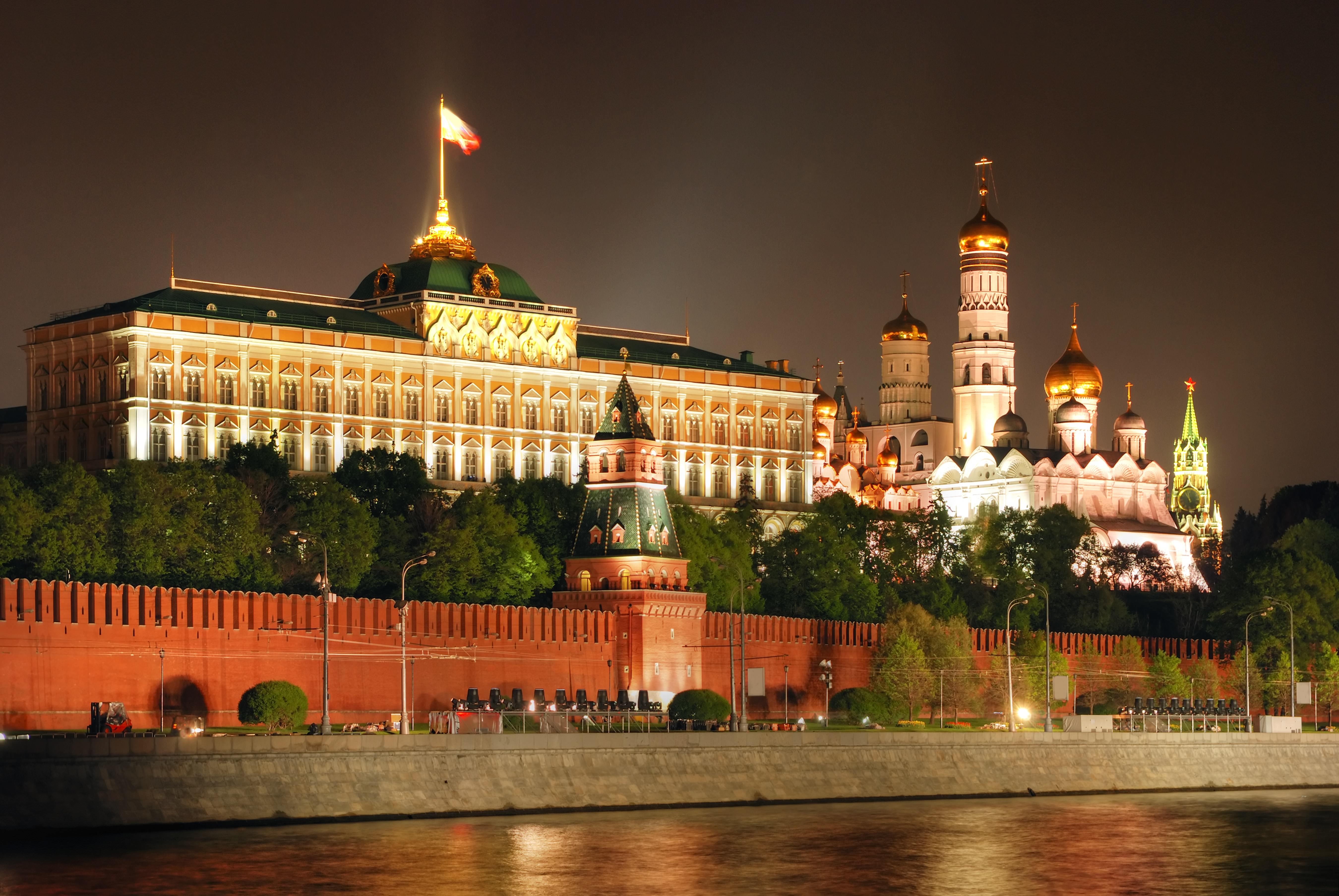 Moscow, Kremlin, Russia, Night, Grand Kremlin Palace, - Kremlin Rusia , HD Wallpaper & Backgrounds