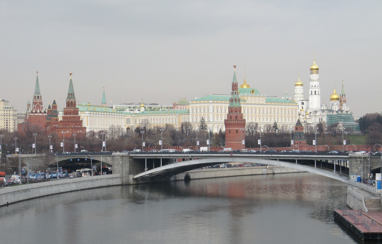 Photo Wallpaper Capital, The Moscow River, View Of - Moscow Kremlin , HD Wallpaper & Backgrounds