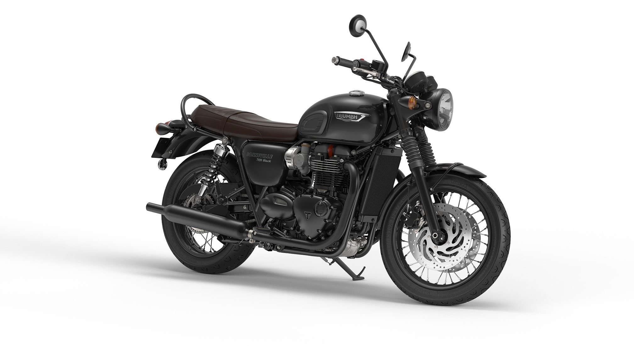 Triumph Bonneville T Black Bike Motorbike Motorcycle - Triumph Bonneville T120 Matte Black , HD Wallpaper & Backgrounds